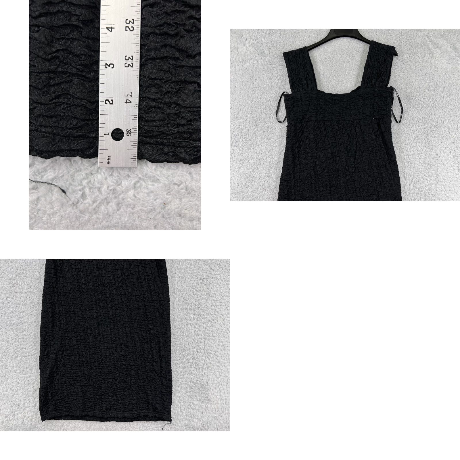 Bebe 2b bebe Dress Womens Medium Black Sheeth Ruffle Wide Strap Polyester Rayon Lined Size M / US 6-8 / IT 42-44 - 9 Thumbnail