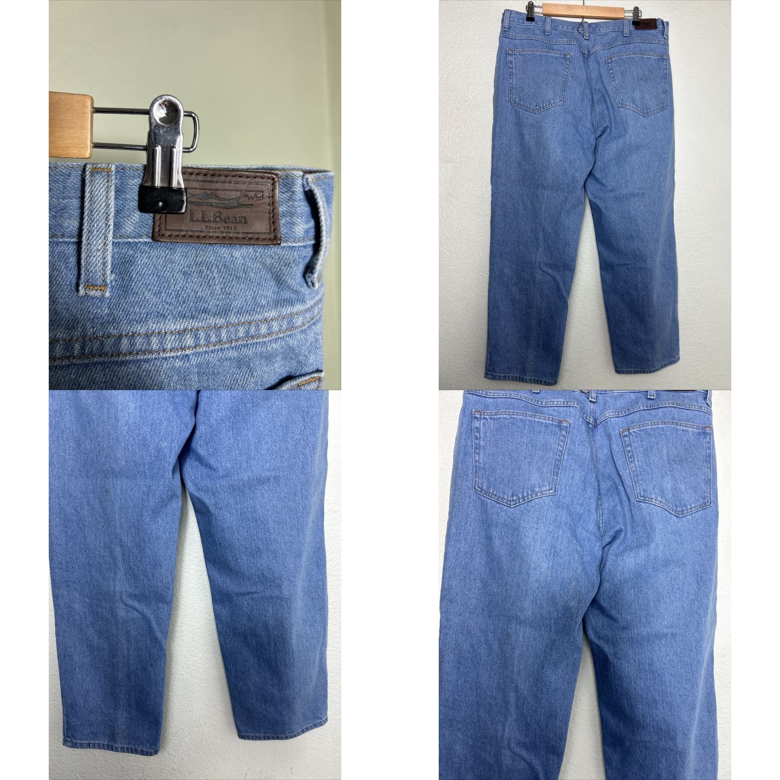 Vintage LL Bean Jeans Mens 38x29 Relaxed Fit Denim Straight Leg Cotton Pants 134770 Size US 38 / EU 54 - 8 Thumbnail