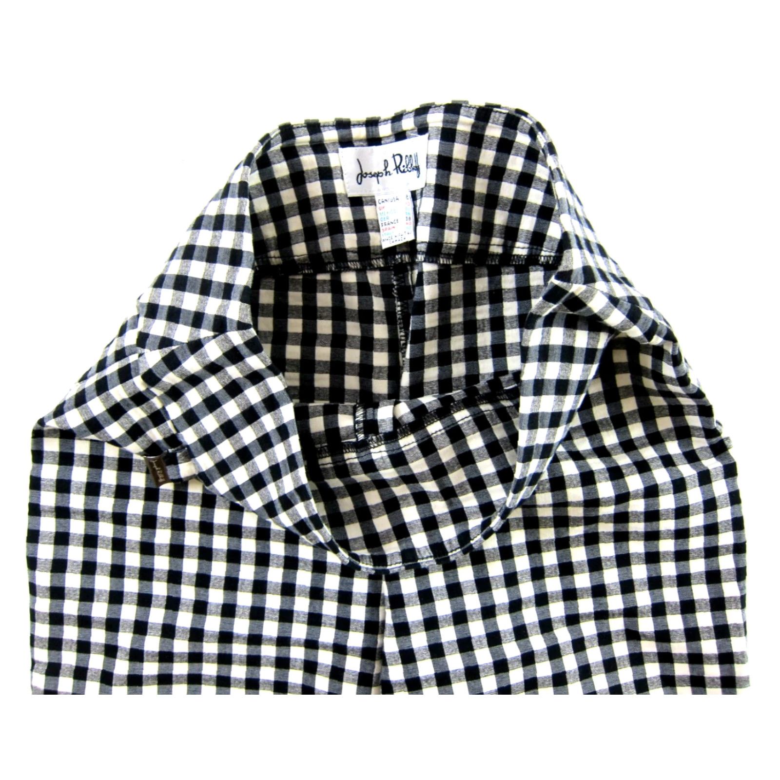 Joseph Ribkoff Joseph Ribkoff Stretch Straight Leg Pants Women 8 Black White Plaid Checked Size 30" / US 8 / IT 44 - 5 Thumbnail