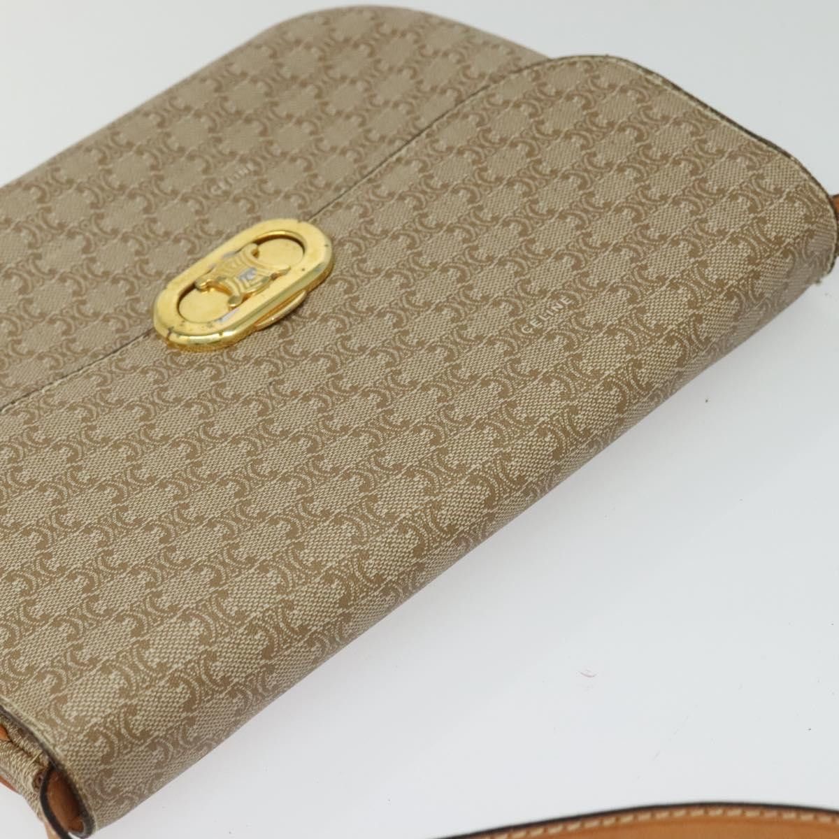 Celine CELINE Macadam Canvas Shoulder Bag Pvc Beige Gold Size ONE SIZE - 6 Thumbnail