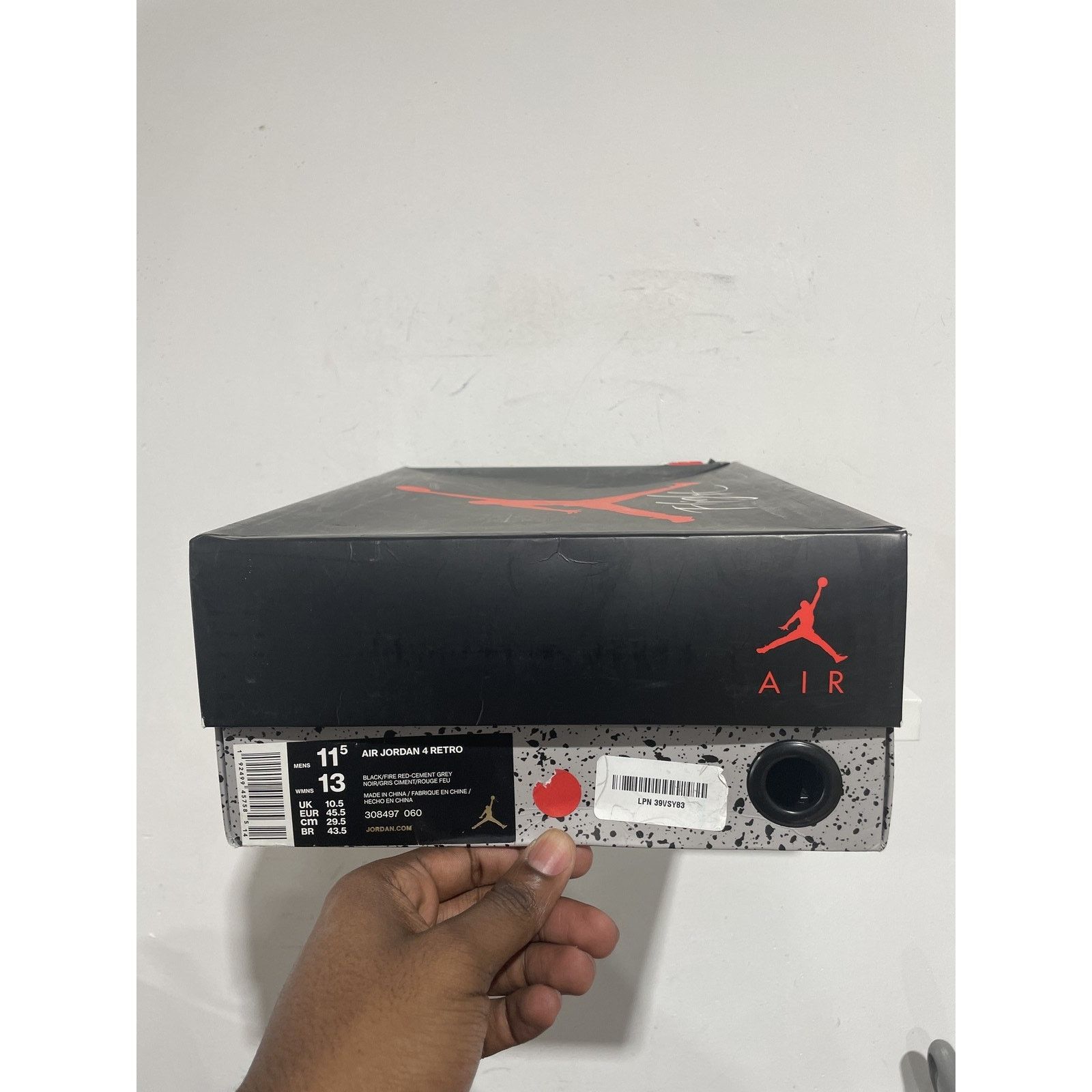 Nike JORDAN 4 RETRO BRED (2019) SIZE 11.5 PREOWNED Size US 11.5 / EU 44-45 - 7 Thumbnail