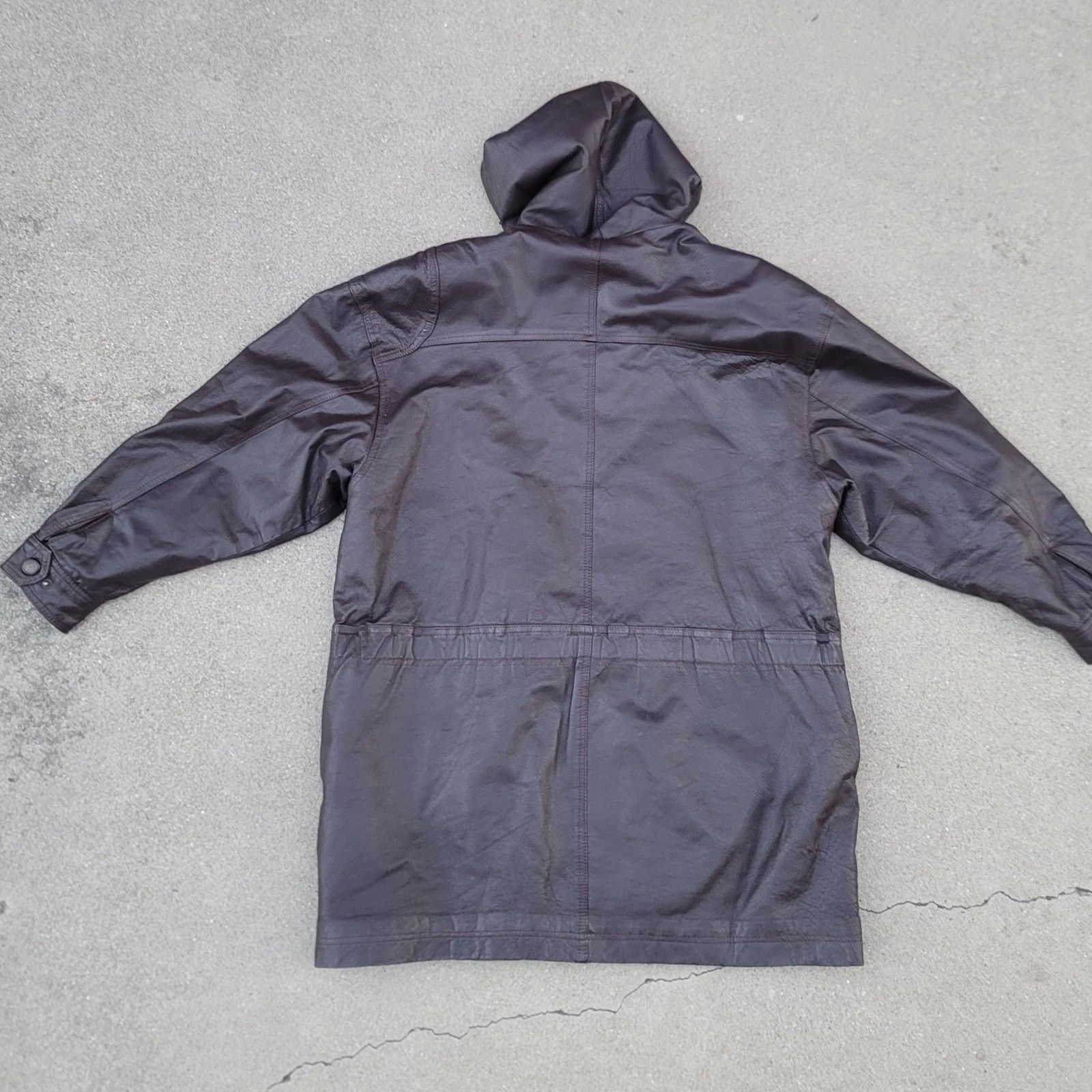 The Unbranded Brand Vtg D.A.N.Y. Hooded Leather Parka Jacket Size XL / US 12-14 / IT 48-50 - 3 Thumbnail