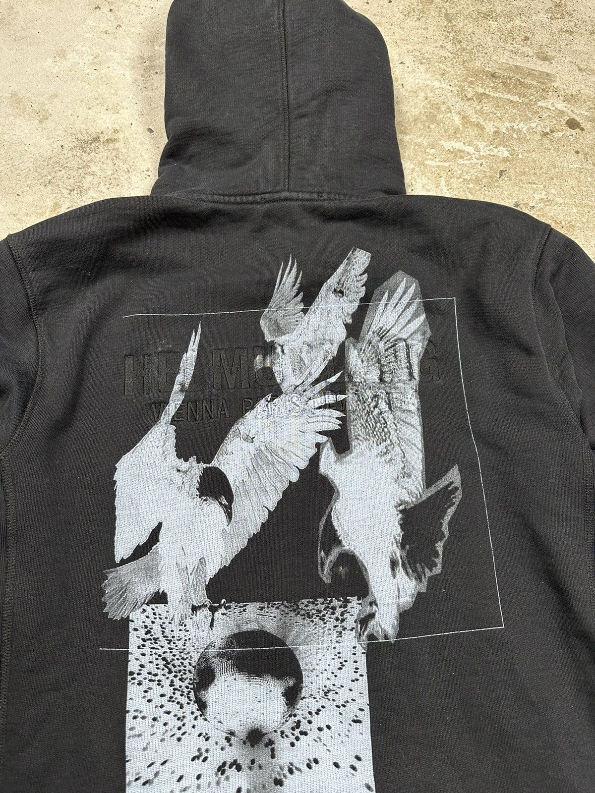 Helmut Lang Helmut Lang Black Embroidery Eagle Hoodie Sweatshirt Size US L / EU 52-54 / 3 - 9 Thumbnail