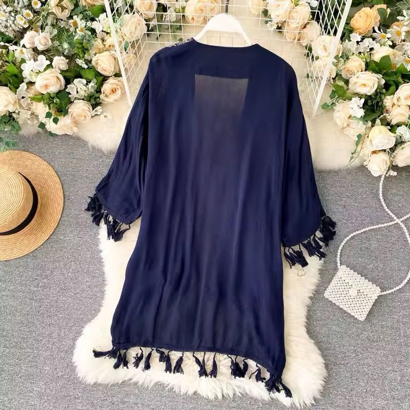 Japanese Brand × Vintage Bohemian Vintage Embroidery Woman Loose Cardigan Tops Size ONE SIZE - 8 Thumbnail