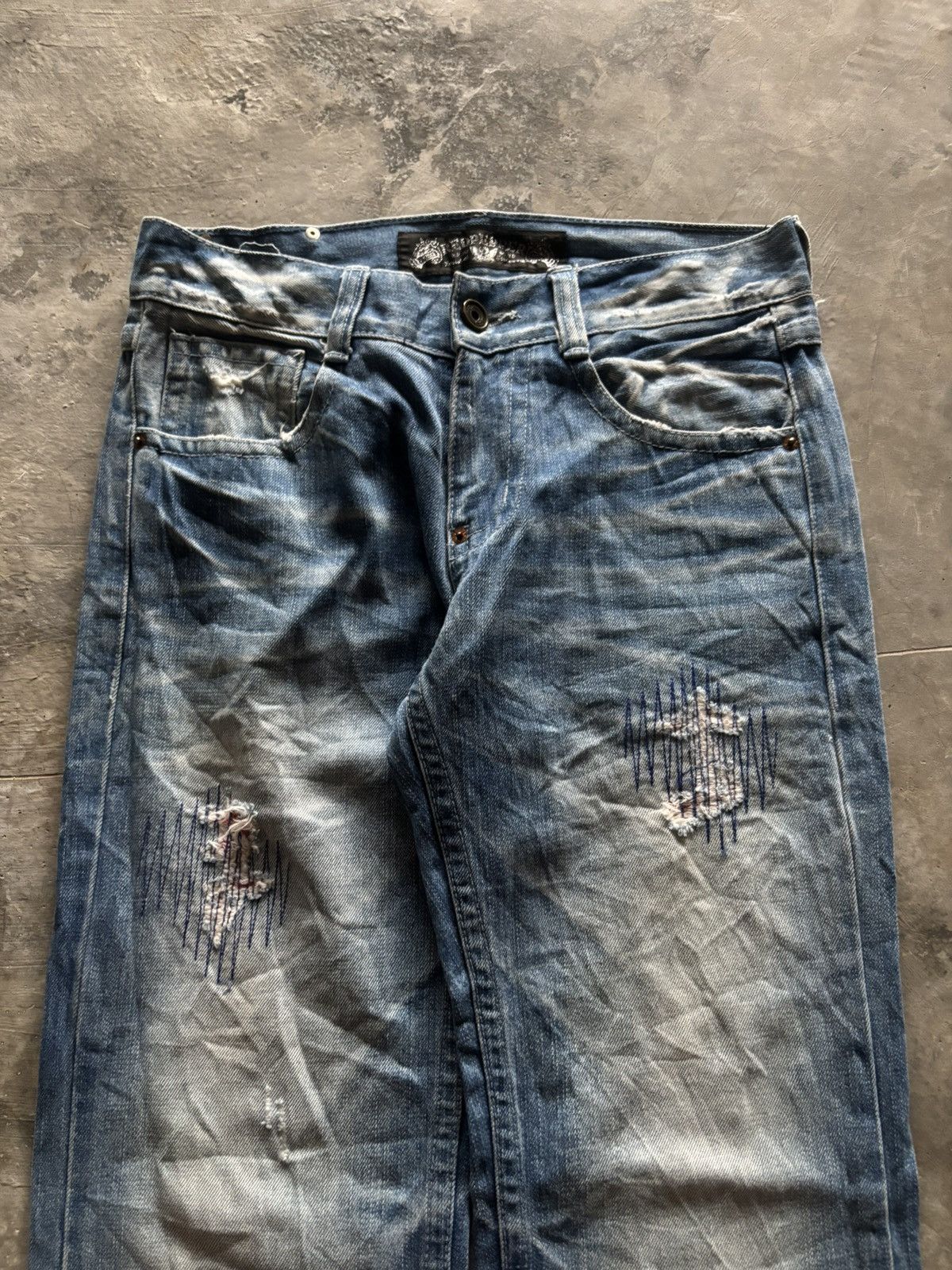 If Six Was Nine RED PEPPER JAPANESE DENIM DISTRESSED WASHED REPAIRED PUNK Size US 30 / EU 46 - 2 Thumbnail