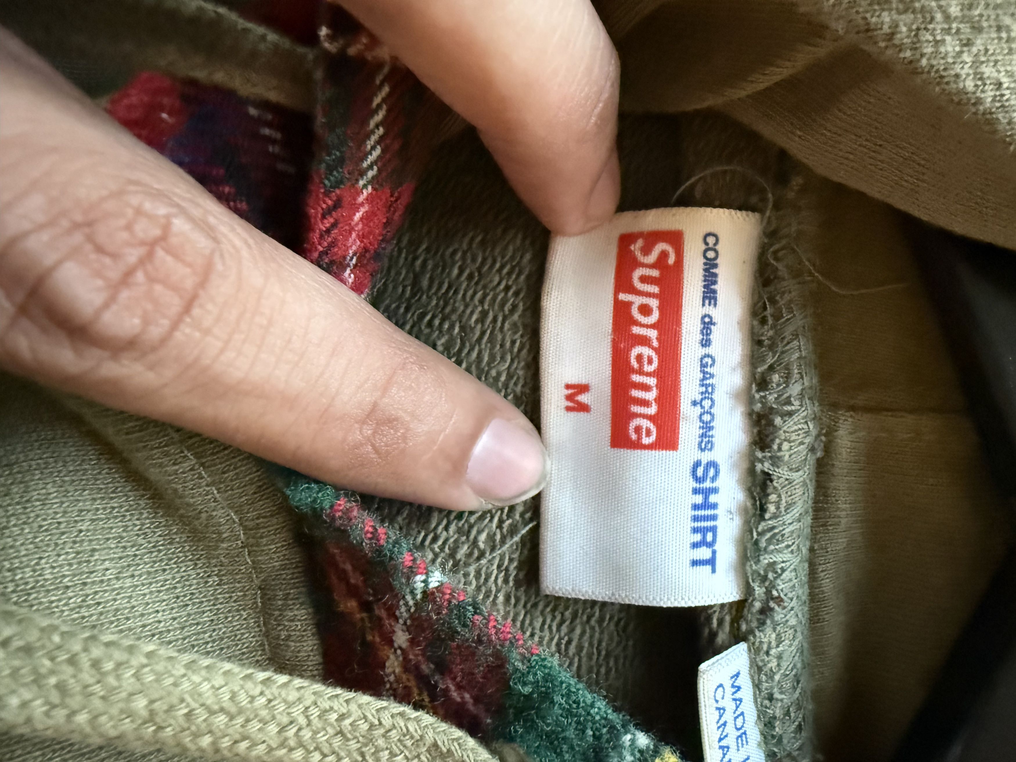 Comme des Garcons × Supreme Supreme X Comme Des Garcon Plaid Hoodie Size US M / EU 48-50 / 2 - 7 Thumbnail