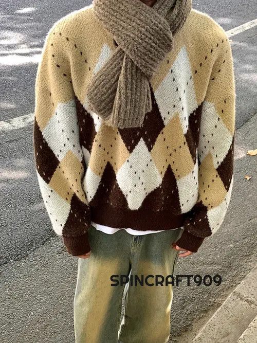 Other Kimijima x Saori Argyle Graphic Knit Sweater Size US M / EU 48-50 / 2 - 3 Thumbnail