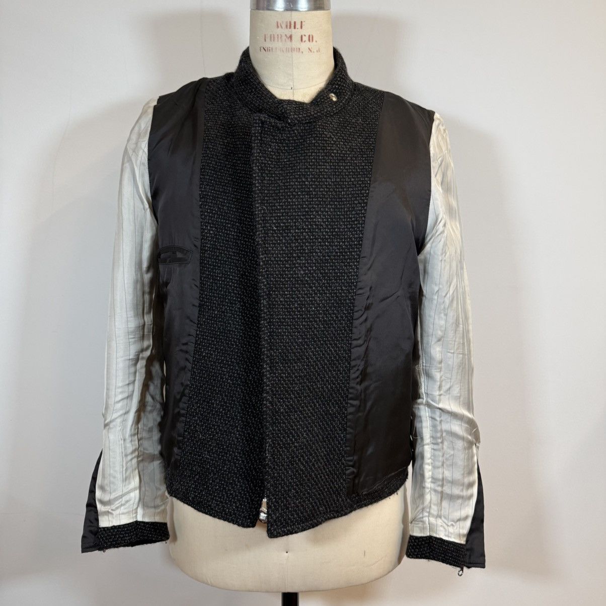 Japanese Brand Hiro Sawatari Black Lurex Boucle Moto Jacket Size US L / EU 52-54 / 3 - 12 Thumbnail