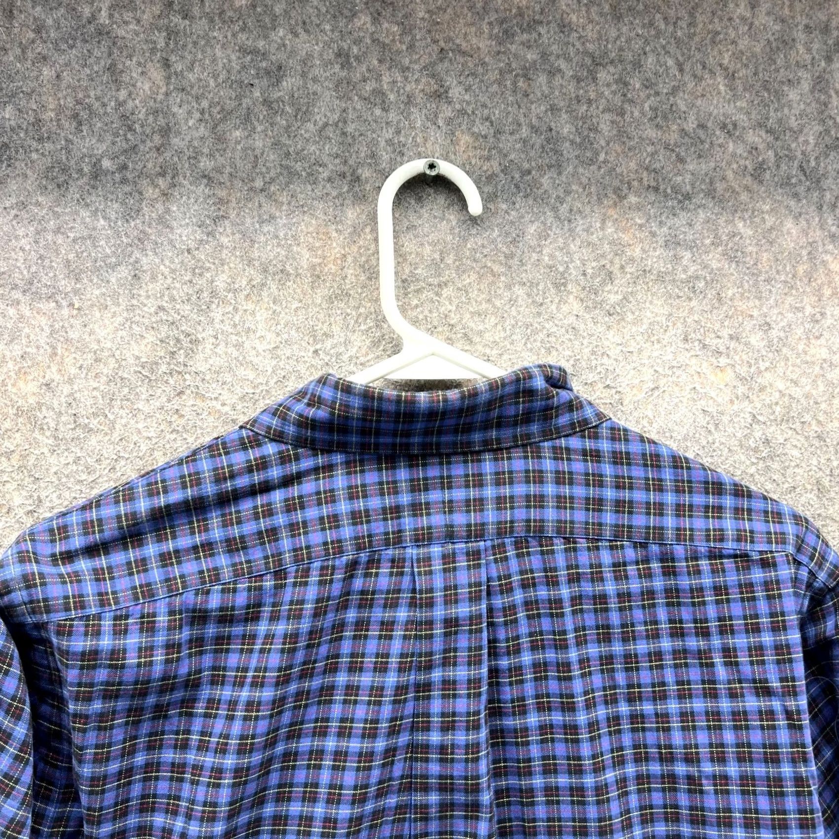 Polo Ralph Lauren VINTAGE Polo Ralph Lauren Shirt Men Medium Blue Oxford Button-Down Plaid Dress Size M Size 40R - 4 Thumbnail