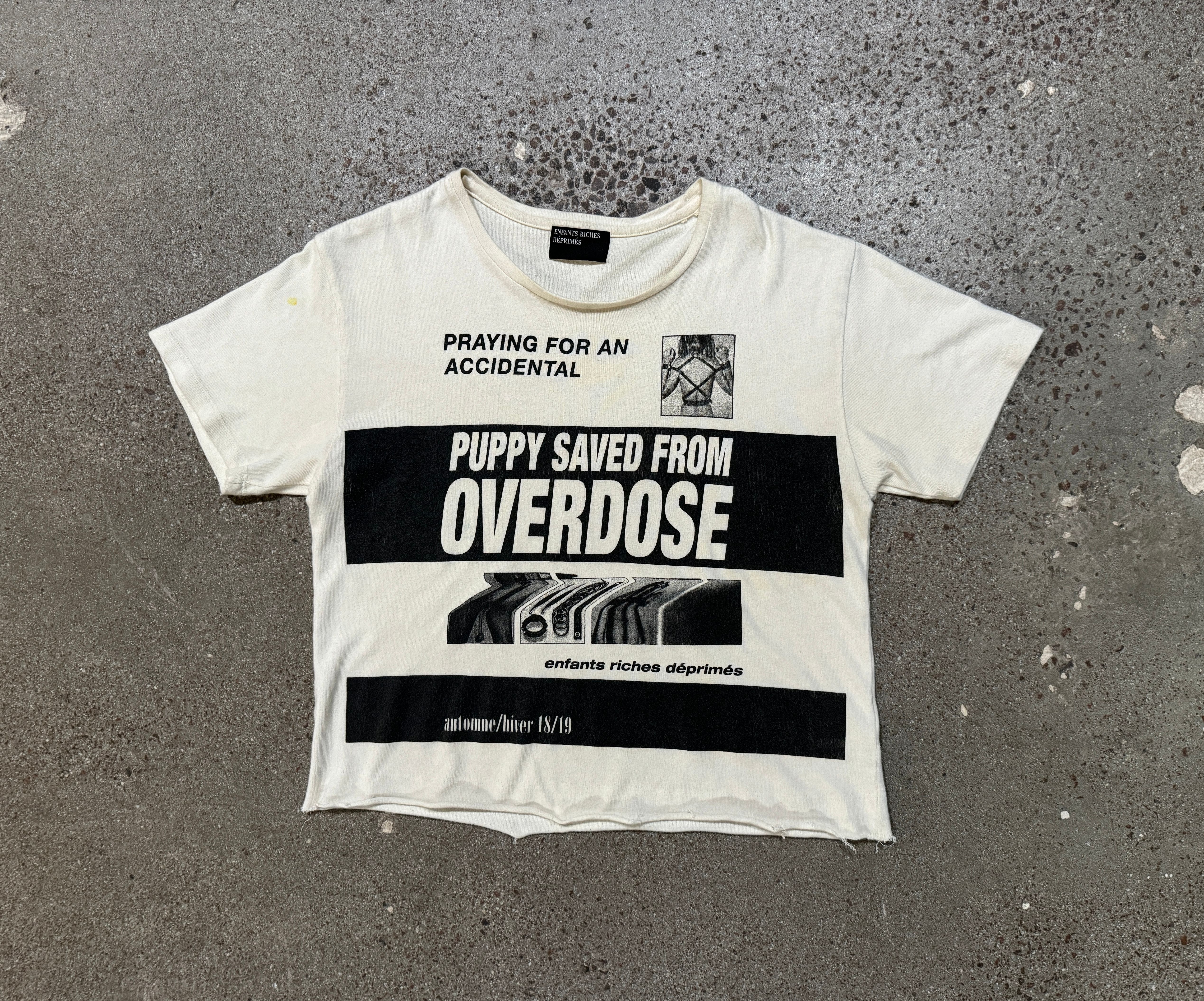 Pre-owned Enfants Riches Deprimes Puppy Overdose T Shirt In Cream