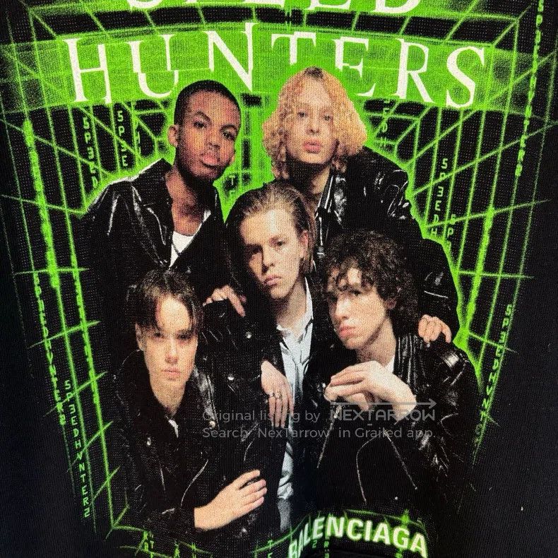 Balenciaga Balenciaga Matrix Band Printed Hooded Sweatshirt Size US S / EU 44-46 / 1 - 3 Thumbnail