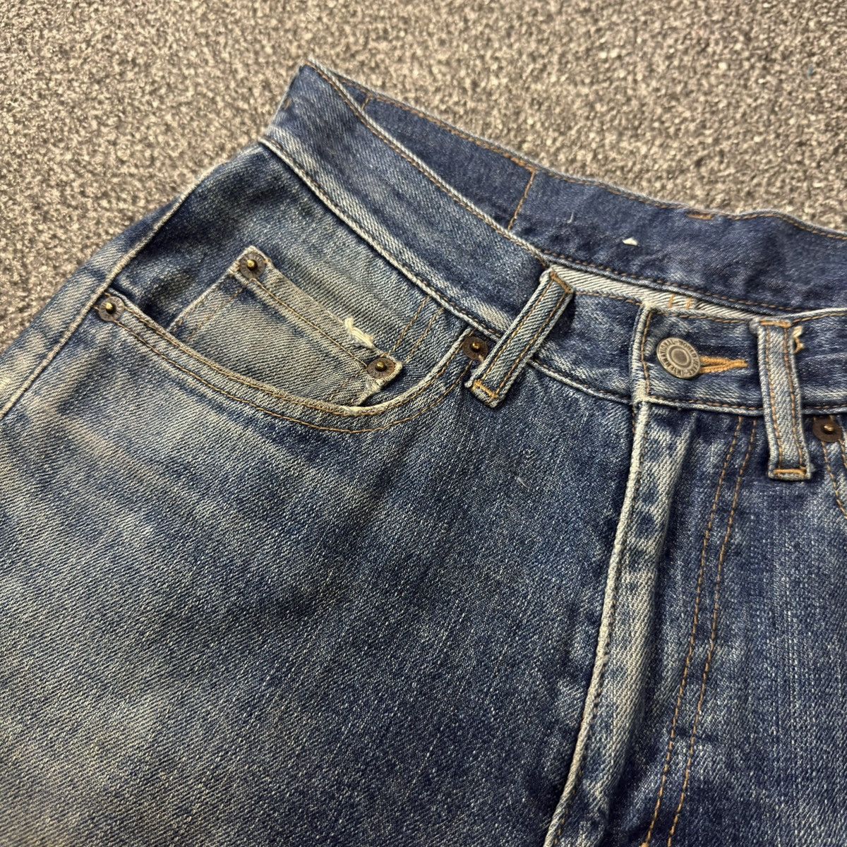 Warehouse Vintage Japanese Denim Warehouse Distressed Dirty Wash Jean Size US 27 - 12 Thumbnail