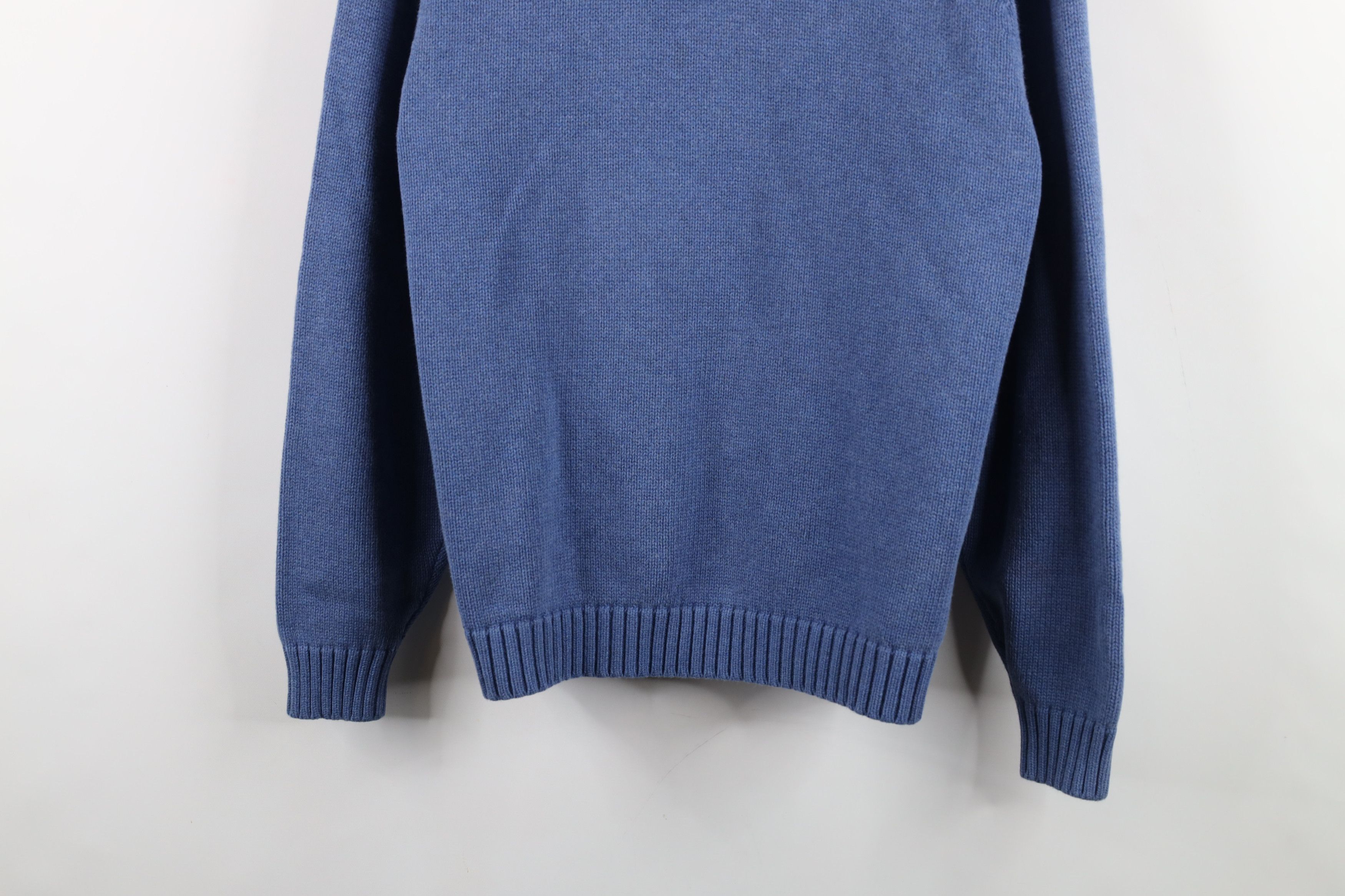 Lands' End × Vintage Vintage 90s Lands End Blank Cotton Knit Sweater Blue Japan Size L / US 10 / IT 46 - 3 Thumbnail