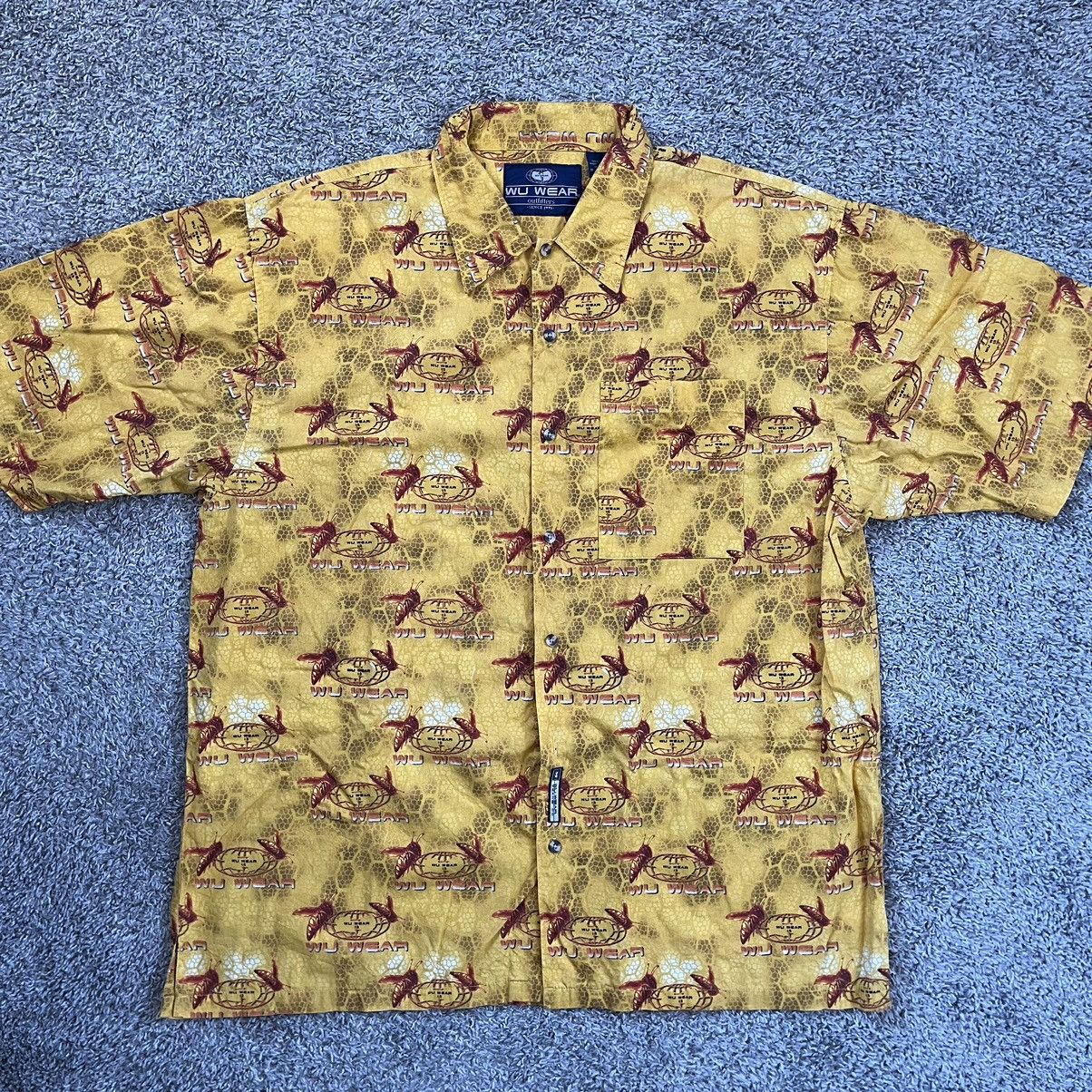 Image of Wu Tang Clan x Wu Wear Wu-Wear Shirt Size XL Killa Beez Button Down Wu-Tang in Yellow, Men's