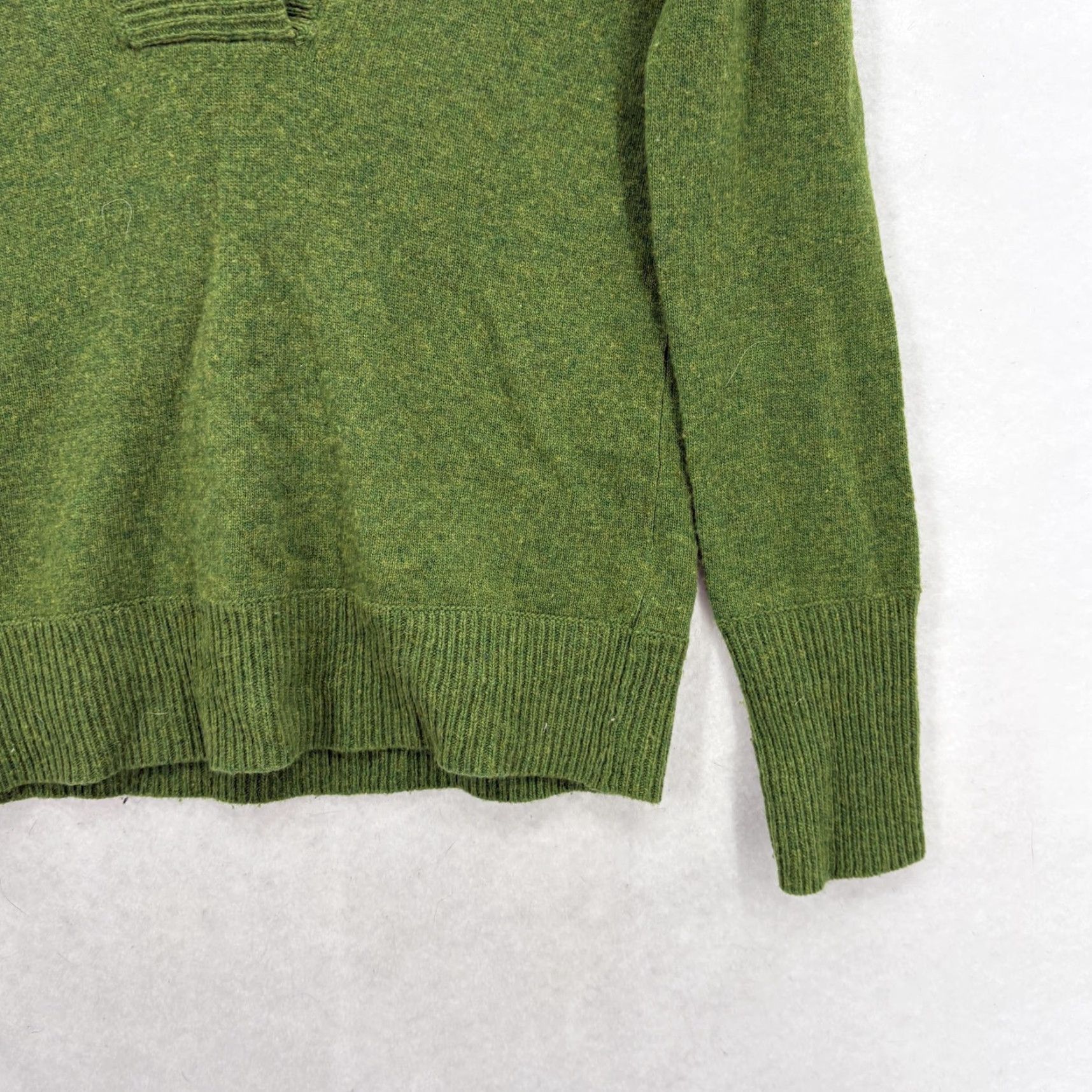 J.Crew J.CREW Sweater Womens XS Green Wool Cashmere Hooded V Neck Knit Pullover Cozy Shirt Women XS Green Wool Cashmere Hooded V-Neck Knit Pullover Cozy Size XS / US 0-2 / IT 36-38 - 3 Thumbnail
