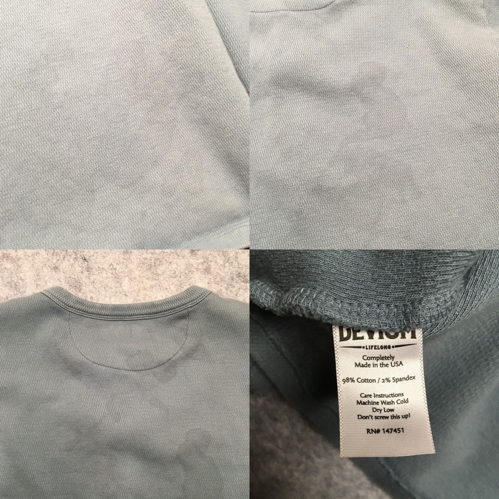 Vintage Devium USA Thermal Waffle Knit Henley Mens L Blue Premium Heavyweight Made Shirt Size US L / EU 52-54 / 3 - 8 Thumbnail