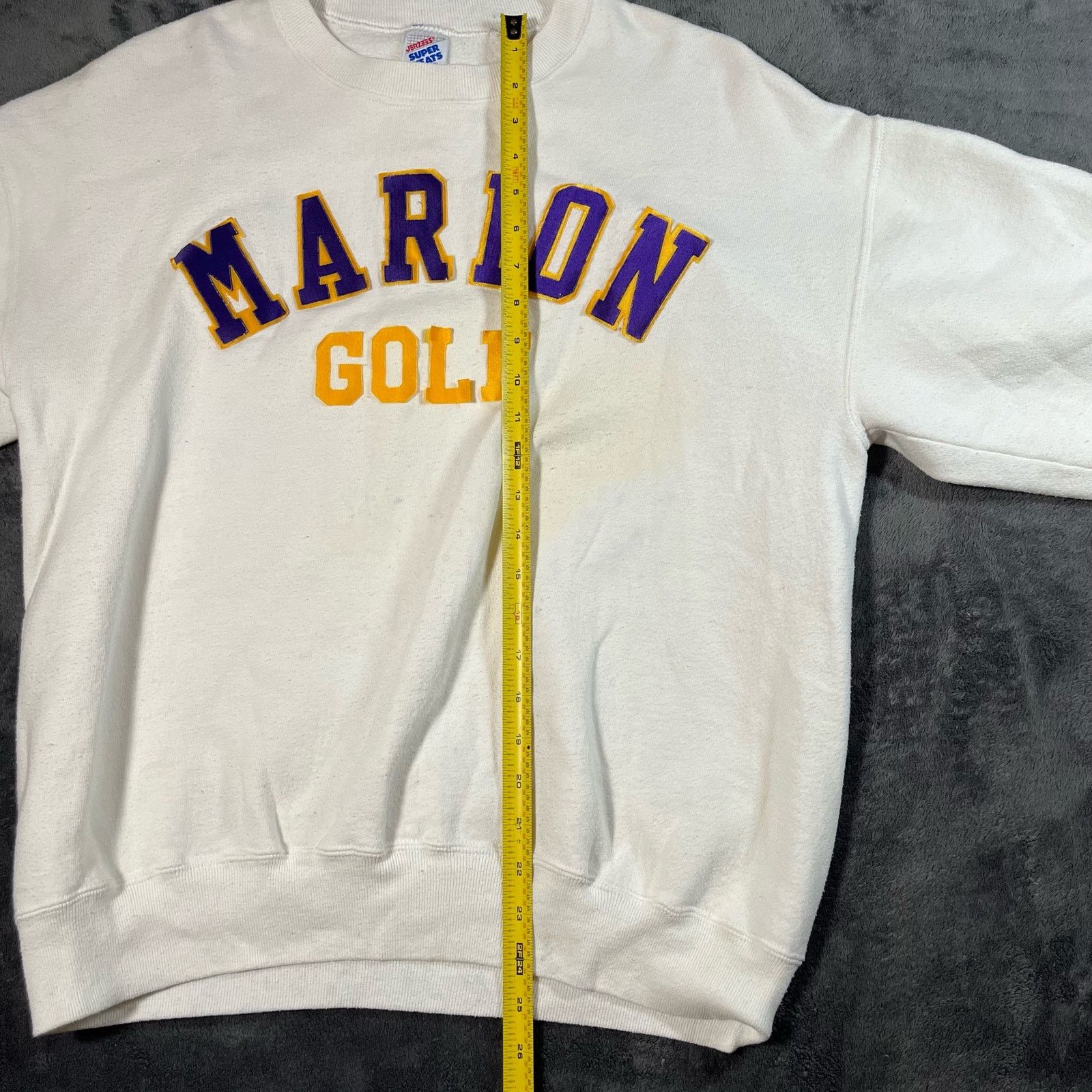 Jerzees Vintage 80s 90s Marion Golf Crewneck White Sweatshirt Size US XL / EU 56 / 4 - 6 Thumbnail