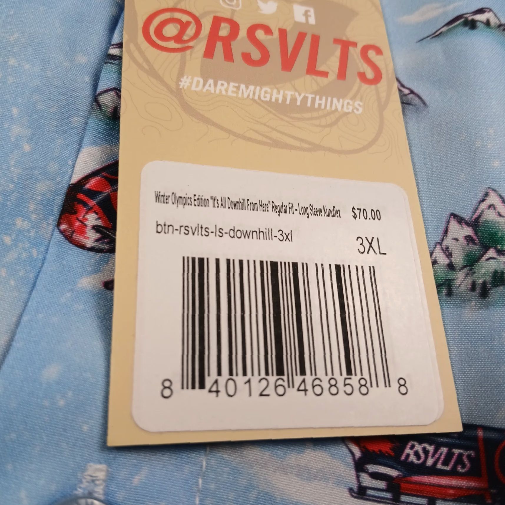 Vintage RSVLTS The Roosevelts Olympics Bobsledding Shirt Mens 3XL Blue Longsleeve Button-Up Size US XXL / EU 58 / 5 - 6 Thumbnail