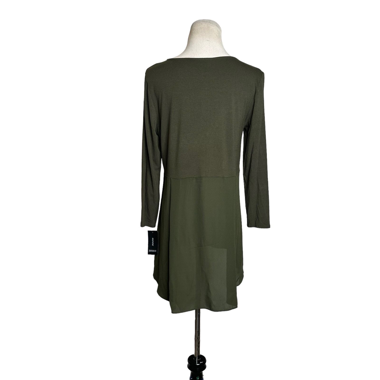 Alfani Alfani military green 3/4 sleeves hi low blouse size small Size S / US 4 / IT 40 - 11 Thumbnail