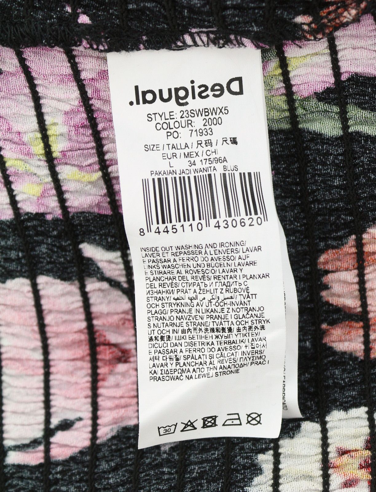 Desigual BLUS ROSA L Colourful Floral Cropped Blouse 88936 Size L / US 10 / IT 46 - 8 Thumbnail