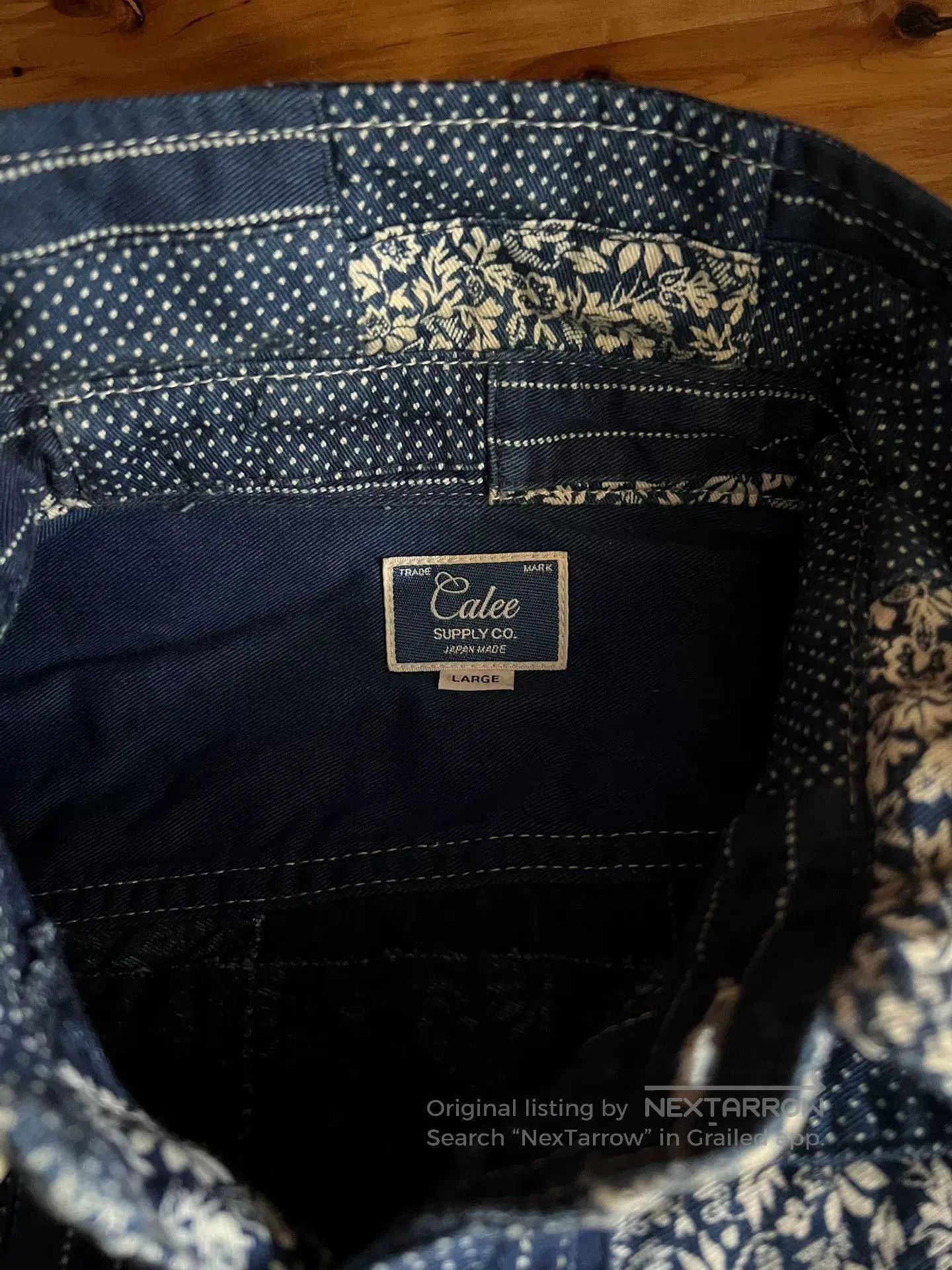 Japanese Brand blue patchwork shirt with traditional dyeing. Size US L / EU 52-54 / 3 - 8 Thumbnail