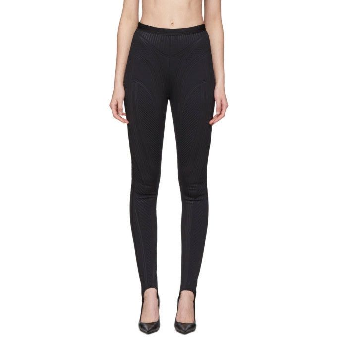 Mugler Scuba embossed leggings with stirrups Size 27" / US 4 / IT 40 - 1 Thumbnail
