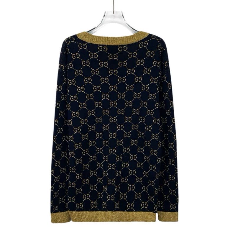 Gucci Gucci Color-matched logo jacquad full-print cotton V-neck Size M / US 6-8 / IT 42-44 - 2 Thumbnail