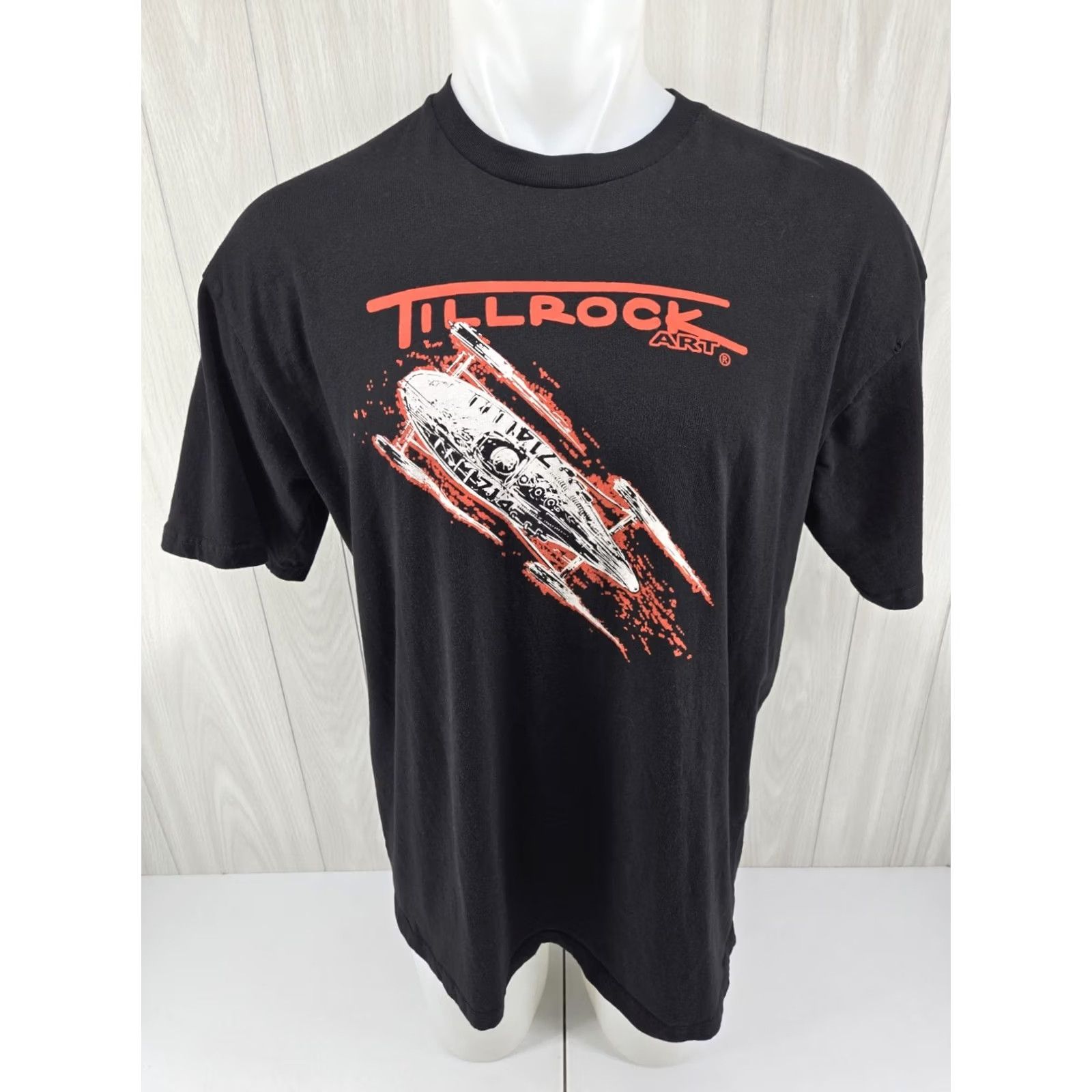 Vintage HOLE Ed Tillrock Art T Shirt XL USA Mens Short Sleeve Black USA Theme 90s? No, keep concise. Size US XL / EU 56 / 4 - 2 Thumbnail