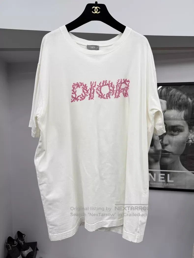 Dior Dior White coral letter short-sleeved printed T-shirt Size US L / EU 52-54 / 3 - 1 Thumbnail