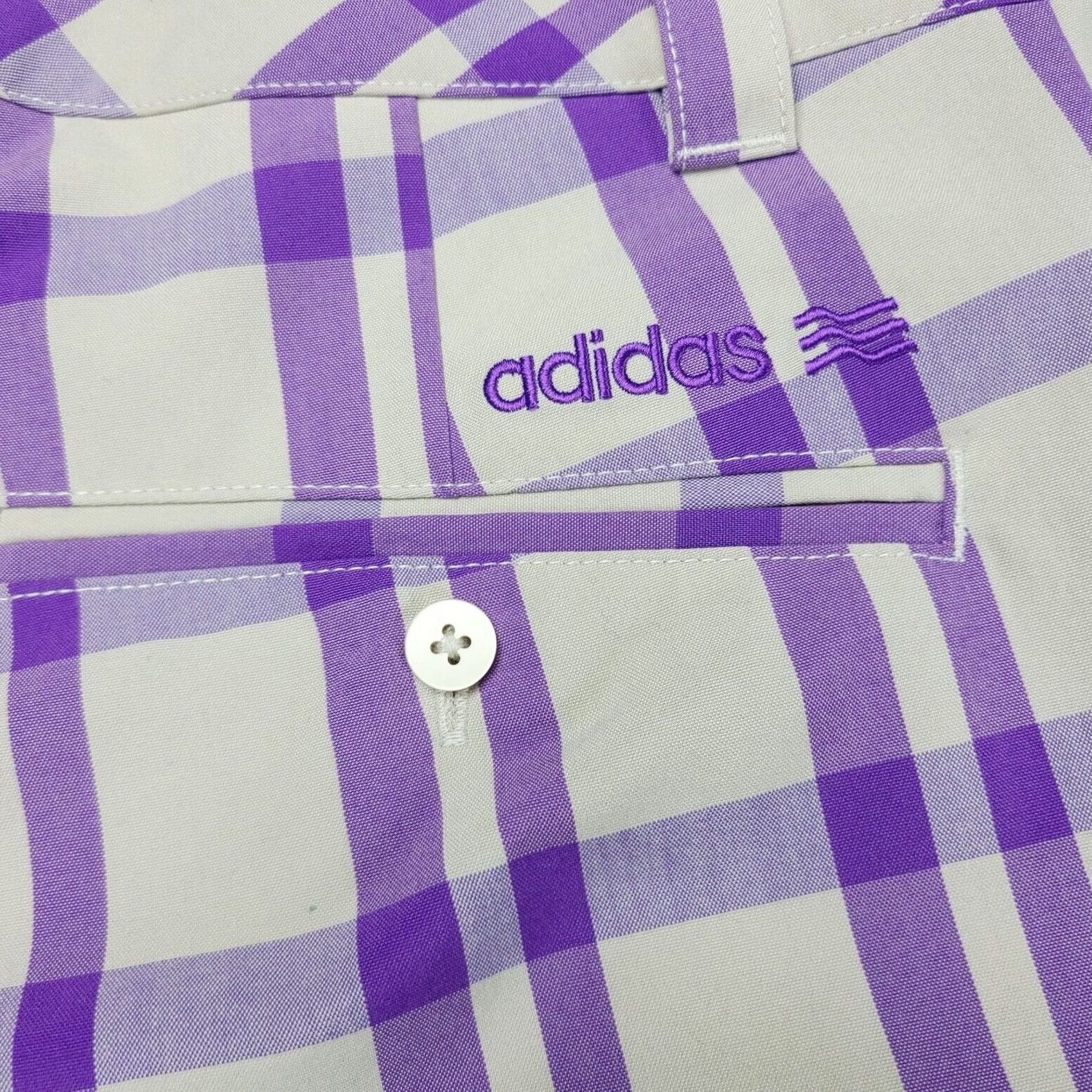 Adidas Adidas Women’s Size 2 Checkered Plaid Shorts Purple Athletic Golf Casual NWT Womens Size 26" / US 2 / IT 38 - 5 Thumbnail