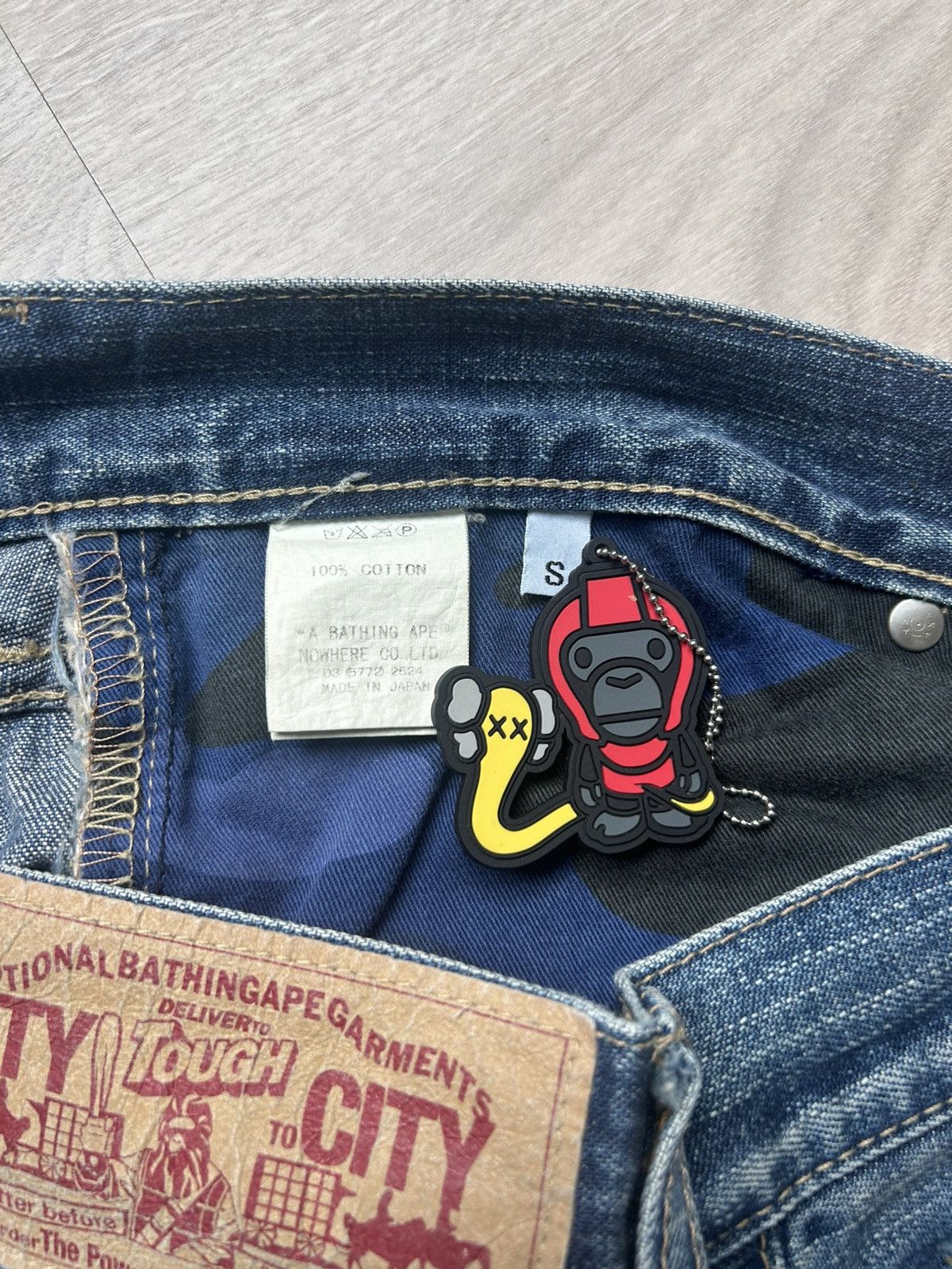 Bape Bape Denim ‘Ape Shall Never Kill Ape ‘ Spell Out [Size S] Size US 32 / EU 48 - 6 Thumbnail