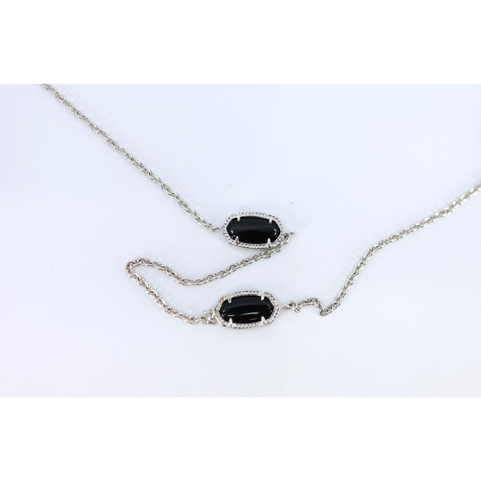 Kendra Scott KENDRA SCOTT Kellie Black Quartz Silver Tone Long Necklace Size ONE SIZE - 4 Thumbnail