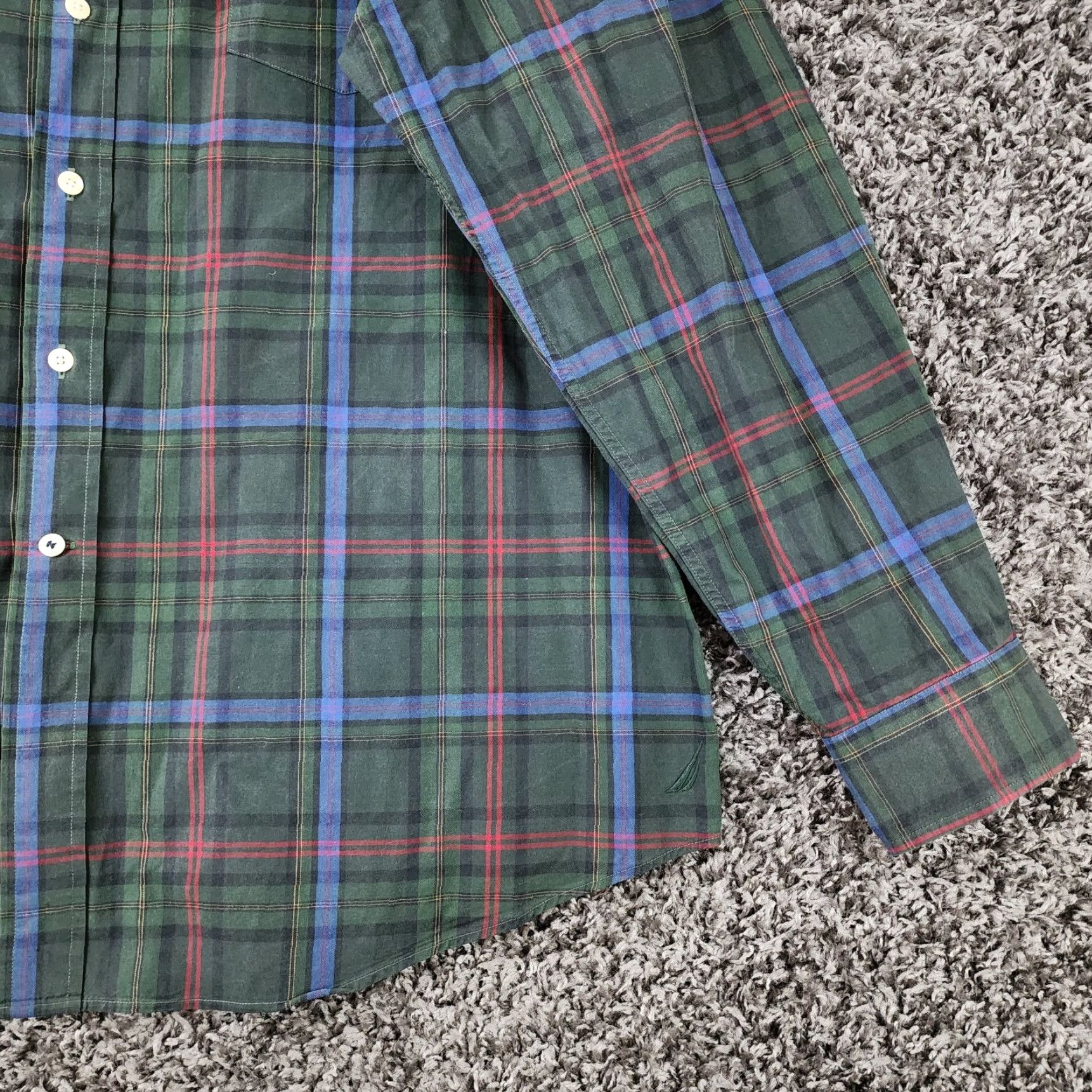 Nautica Nautica Voyage Green Plaid Long Sleeve Button-Up 2XL Mens Button-Down Collar Shirt Size US XXL / EU 58 / 5 - 2 Thumbnail