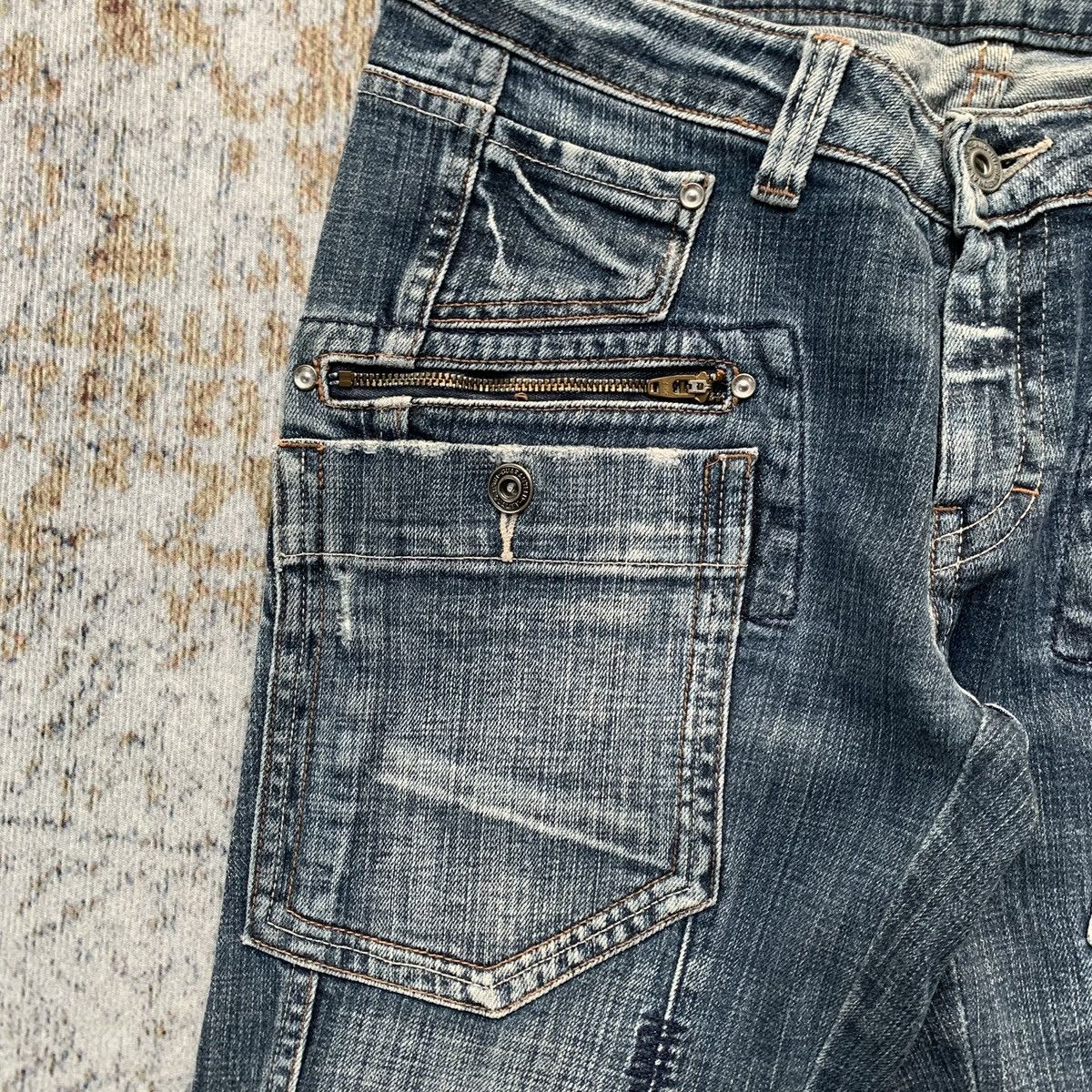 Japanese Brand 2000s Japanese Brand Camel Road Multi Zipper Flared Jeans Size US 30 / EU 46 - 5 Thumbnail