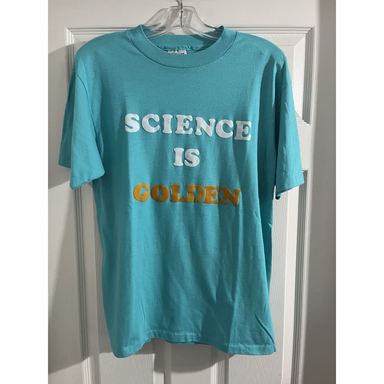 Hanes Vintage Science Is Golden Shirt Sz L 90’s Teal Funny Size US L / EU 52-54 / 3 - 1 Thumbnail