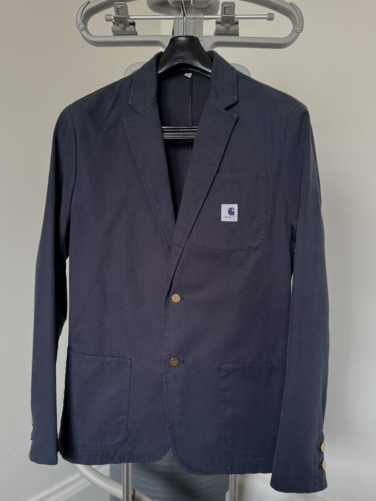 image of Adam Kimmel x Carhartt Navy Canvas Blazer, Men's (Size Medium)