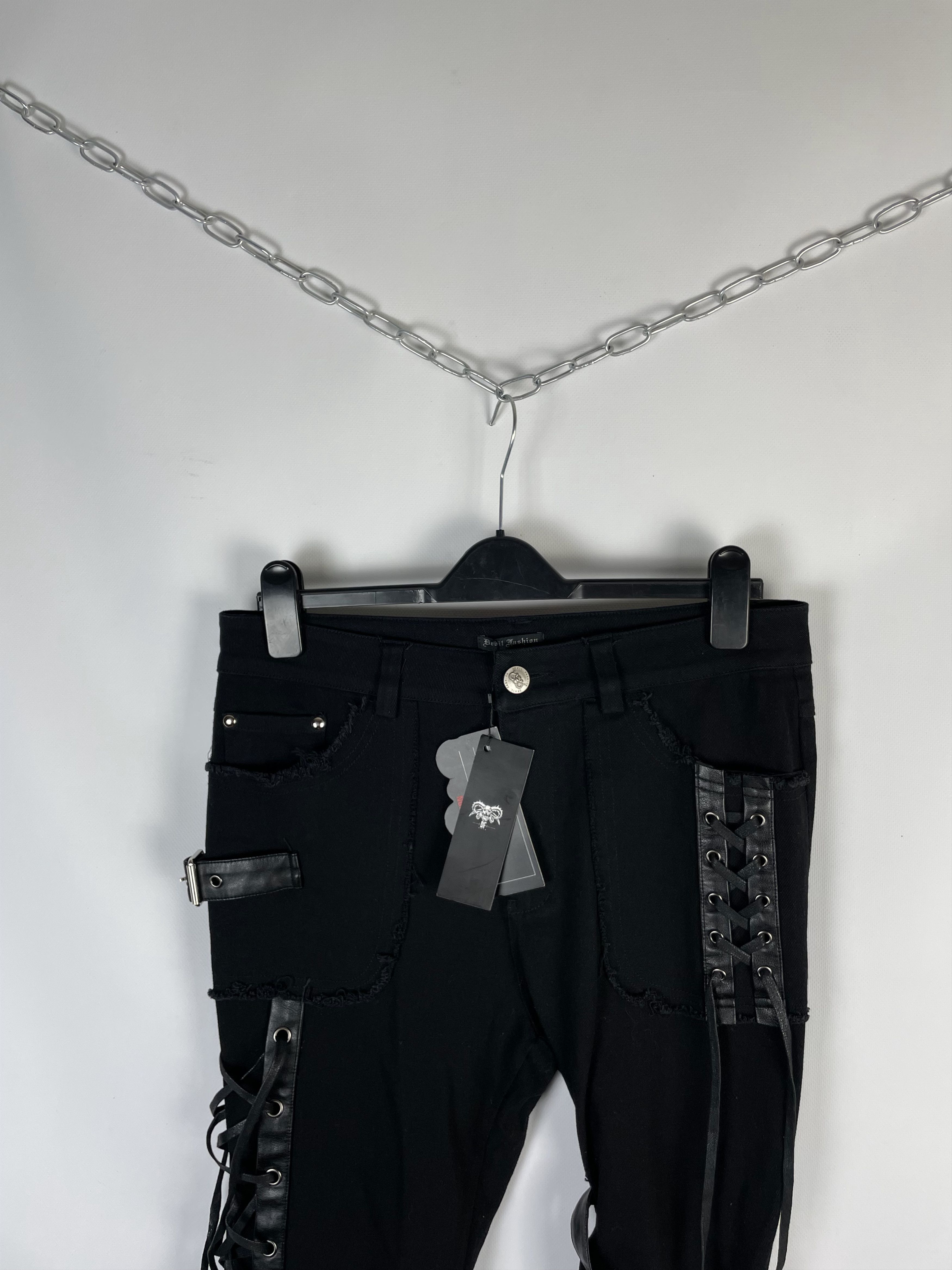 Japanese Brand Devil Fashion Punk Bootcut Pants Size US 30 / EU 46 - 3 Thumbnail