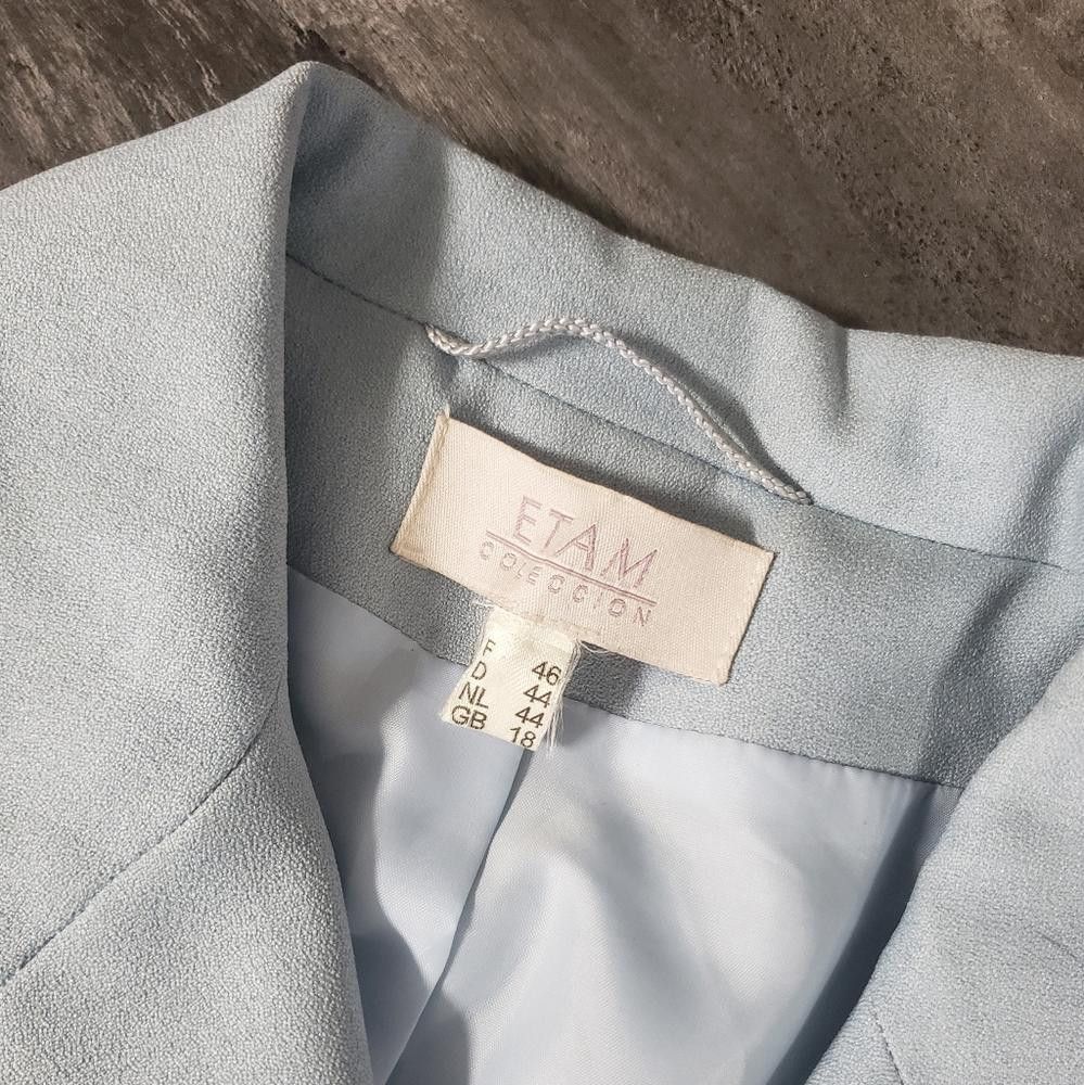 Designer Light Blue ETAM Collection Business Blazer Size XL / US 12-14 / IT 48-50 - 5 Thumbnail