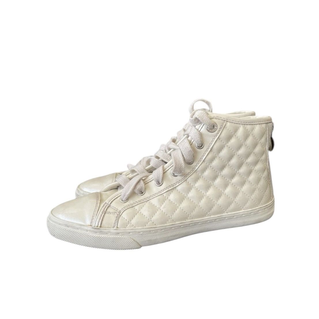 Geox Geox New Club sneakers White patent leather sneakers size 3 Size US 7 / IT 37 - 1 Thumbnail