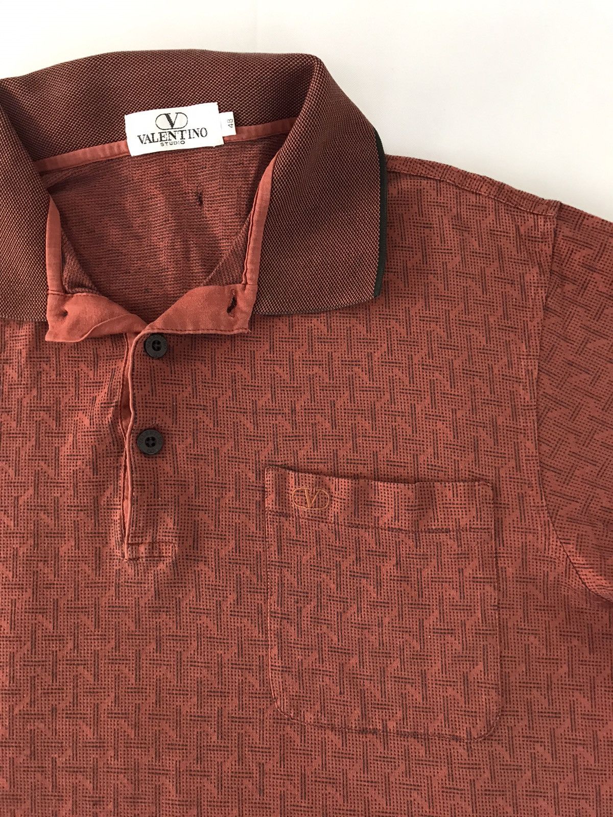 Designer Valentino Studio Single Pocket Longsleeve Polo Printed Size US M / EU 48-50 / 2 - 4 Thumbnail