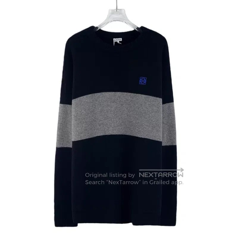 Loewe Loewe Black Logo Embroidered Wool Round Neck Long Sleeve K Size US L / EU 52-54 / 3 - 1 Thumbnail