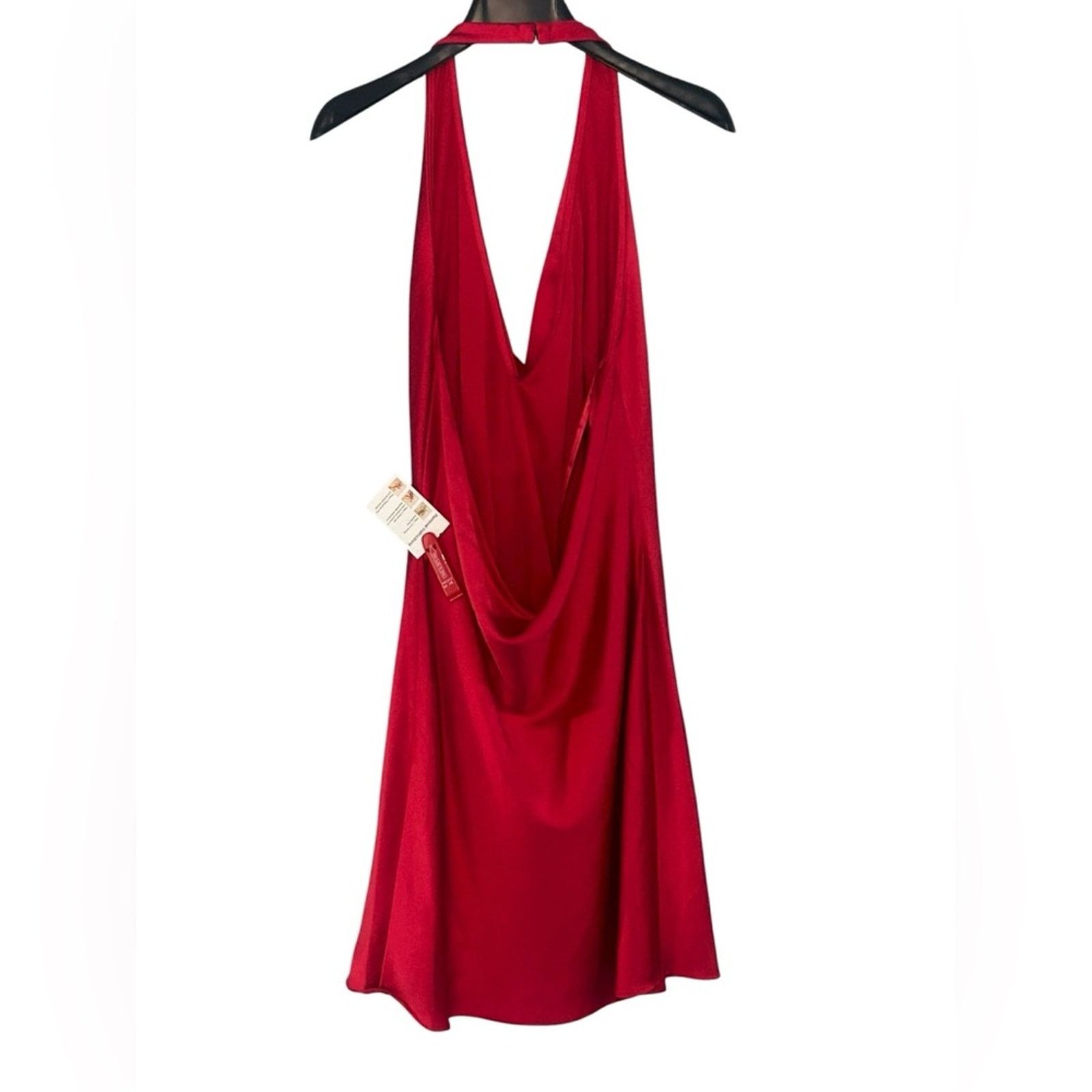 Other Mac Duggal 55300 Red Open Back Halter Neck Short Dress NWT 8 Size M / US 6-8 / IT 42-44 - 3 Thumbnail