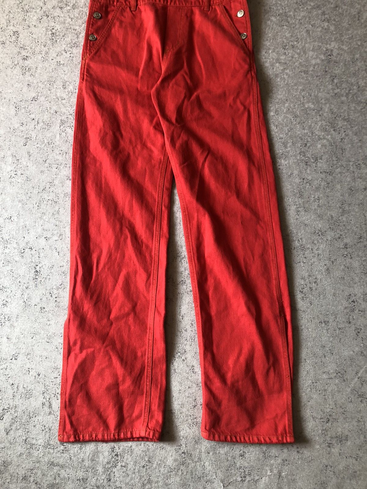 Designer × Ganni NWT GANNI RED DENIM OVERALLS Size 26" / US 2 / IT 38 - 3 Thumbnail