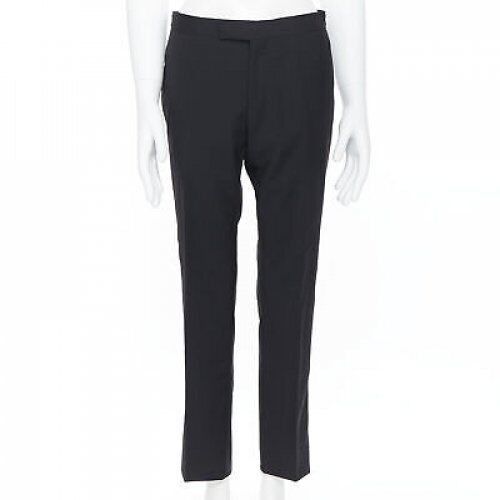 Dries Van Noten DRIES VAN NOTEN wool cotton blend black verticle striped cropped trousers IT46 Size US 28 / EU 44 - 1 Thumbnail