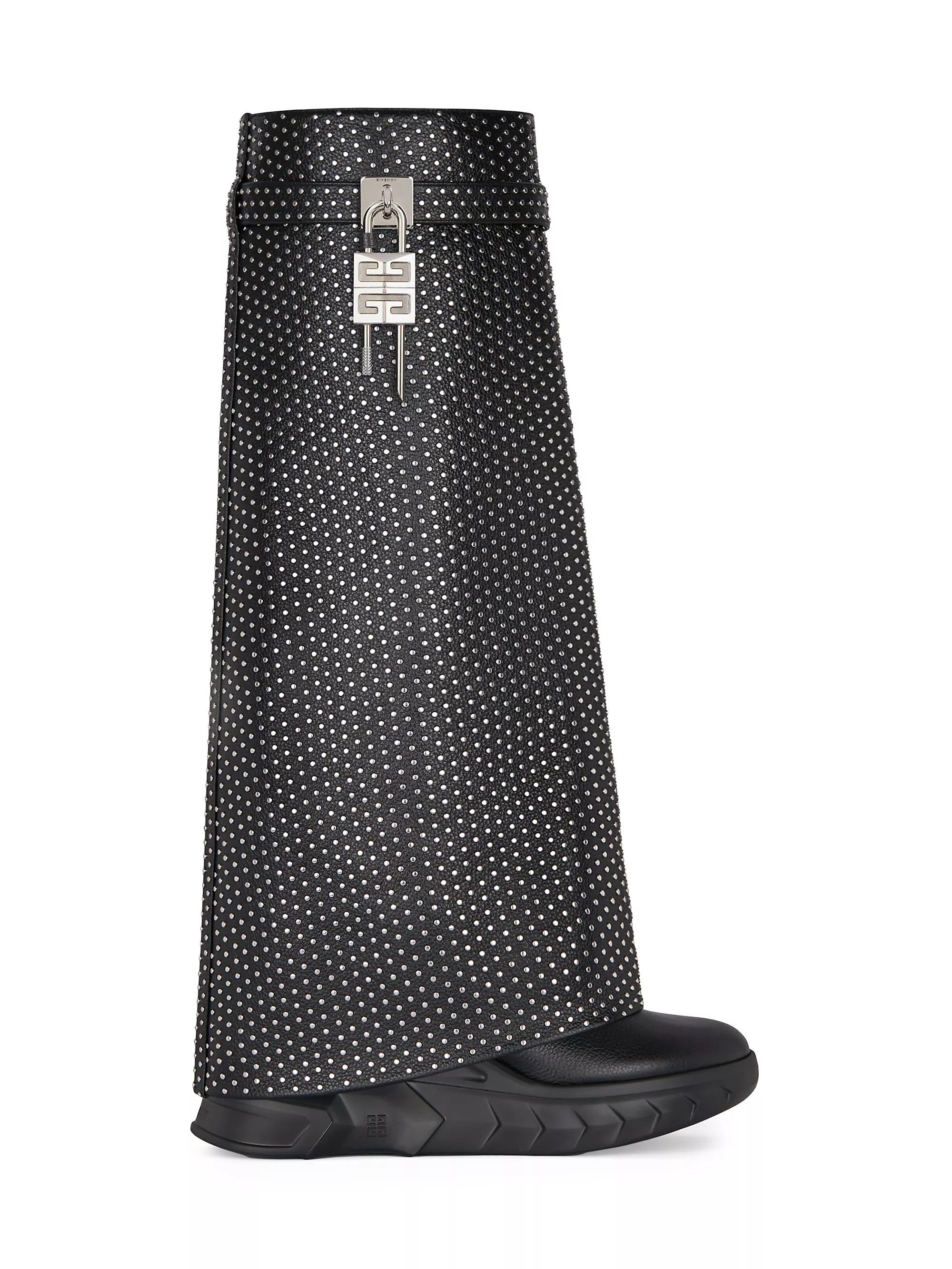 Givenchy o1srvl11e0325 Shark Lock Biker Low Heel Boots With Studs Size US 11 / IT 41 - 1 Thumbnail