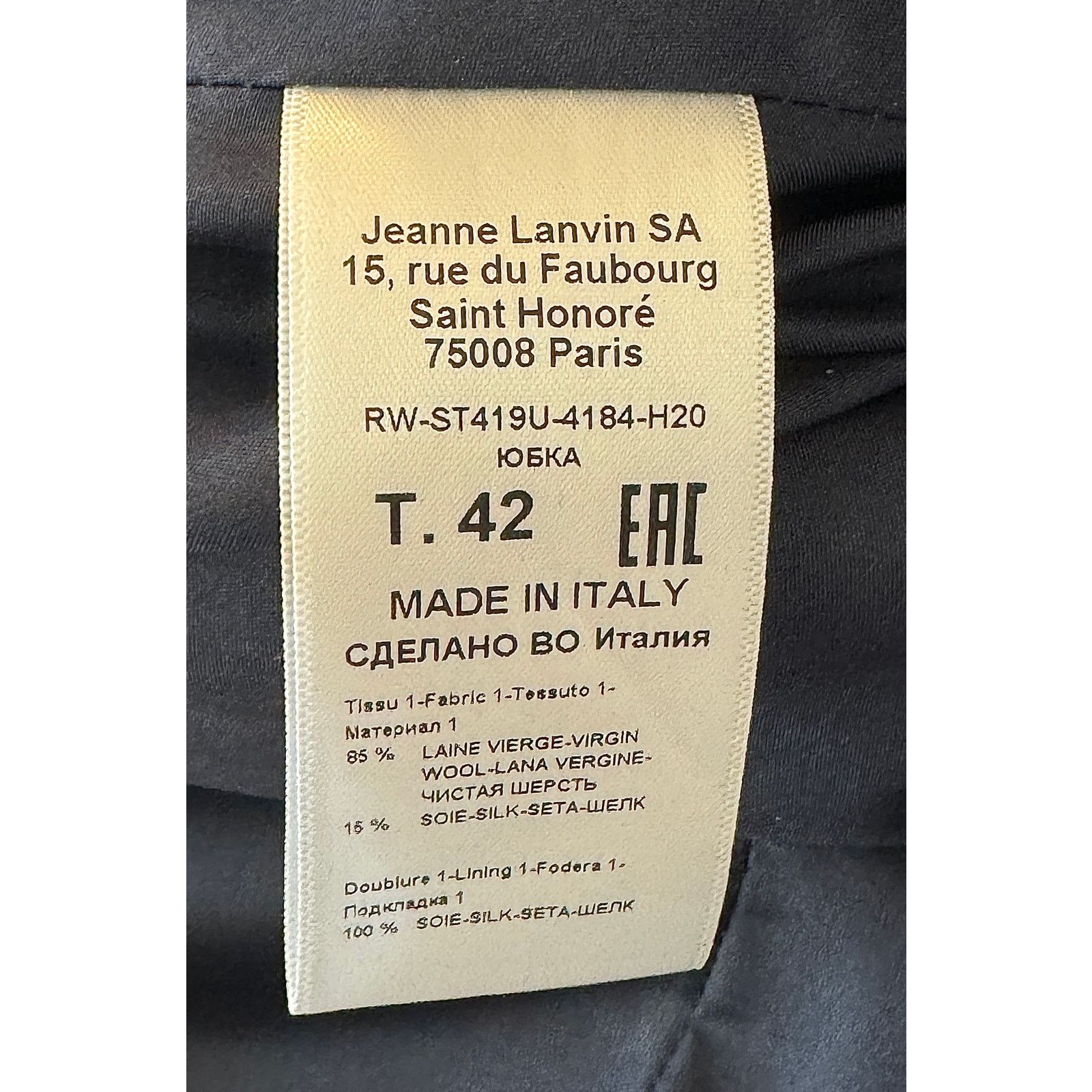 Lanvin Lanvin NWT Women Skirt Navy Blue Size 31" - 4 Thumbnail