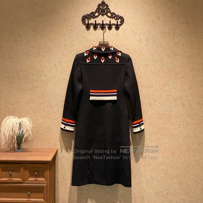 Valentino Valentino Black beaded heavy patchwork wool coat Size US XXS / EU 40 - 2 Thumbnail