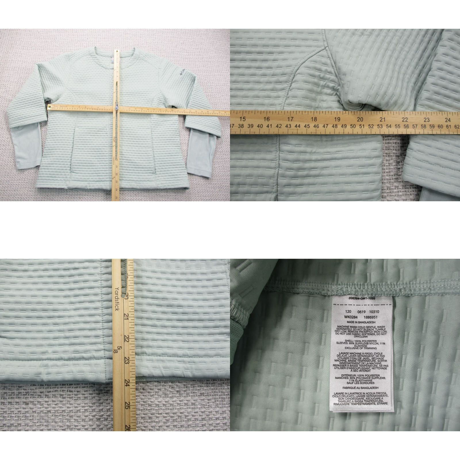 Doublet Columbia Jacket Womens Large Light Green Double Sleeve Textured Snap Up Size L / US 10 / IT 46 - 9 Thumbnail