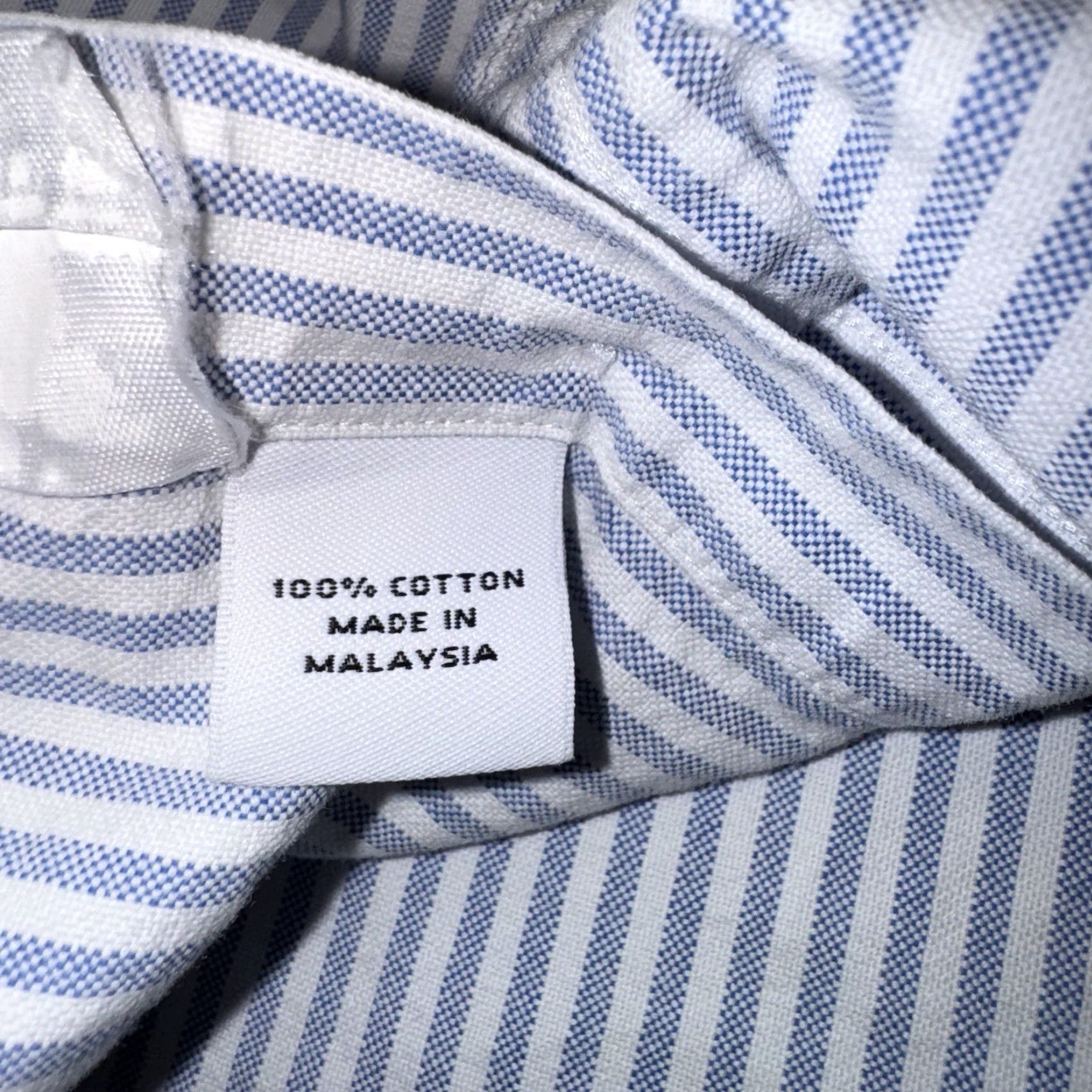Proper Cloth Proper Cloth Button Shirt XXL Blue Stripe Lightweight Cotton Oxford Mens Button-Up Collared Long Sleeve Size US XXL / EU 58 / 5 - 6 Thumbnail