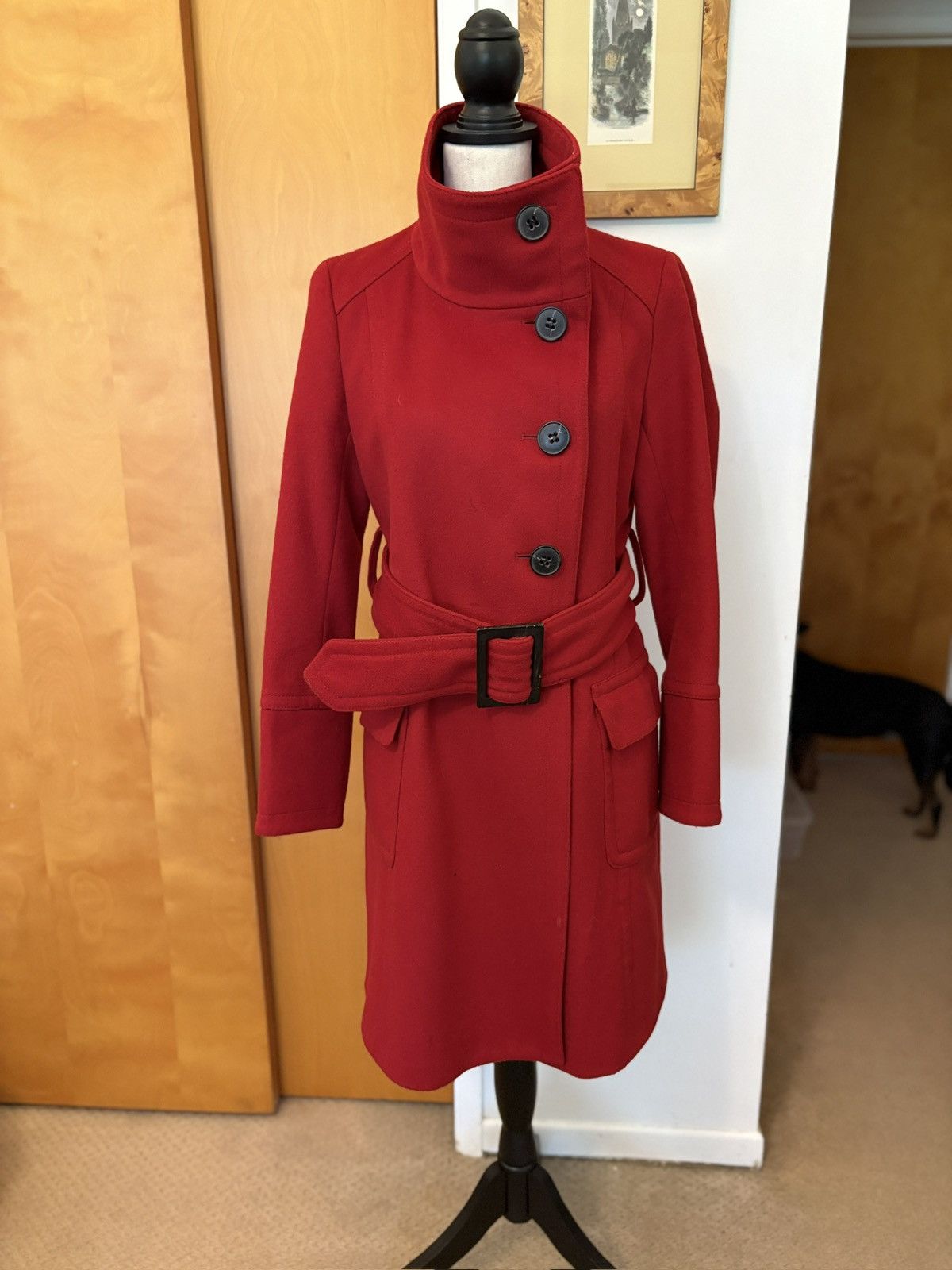 Zara Zara Red Wool Trench Coat Size M / US 6-8 / IT 42-44 - 4 Thumbnail